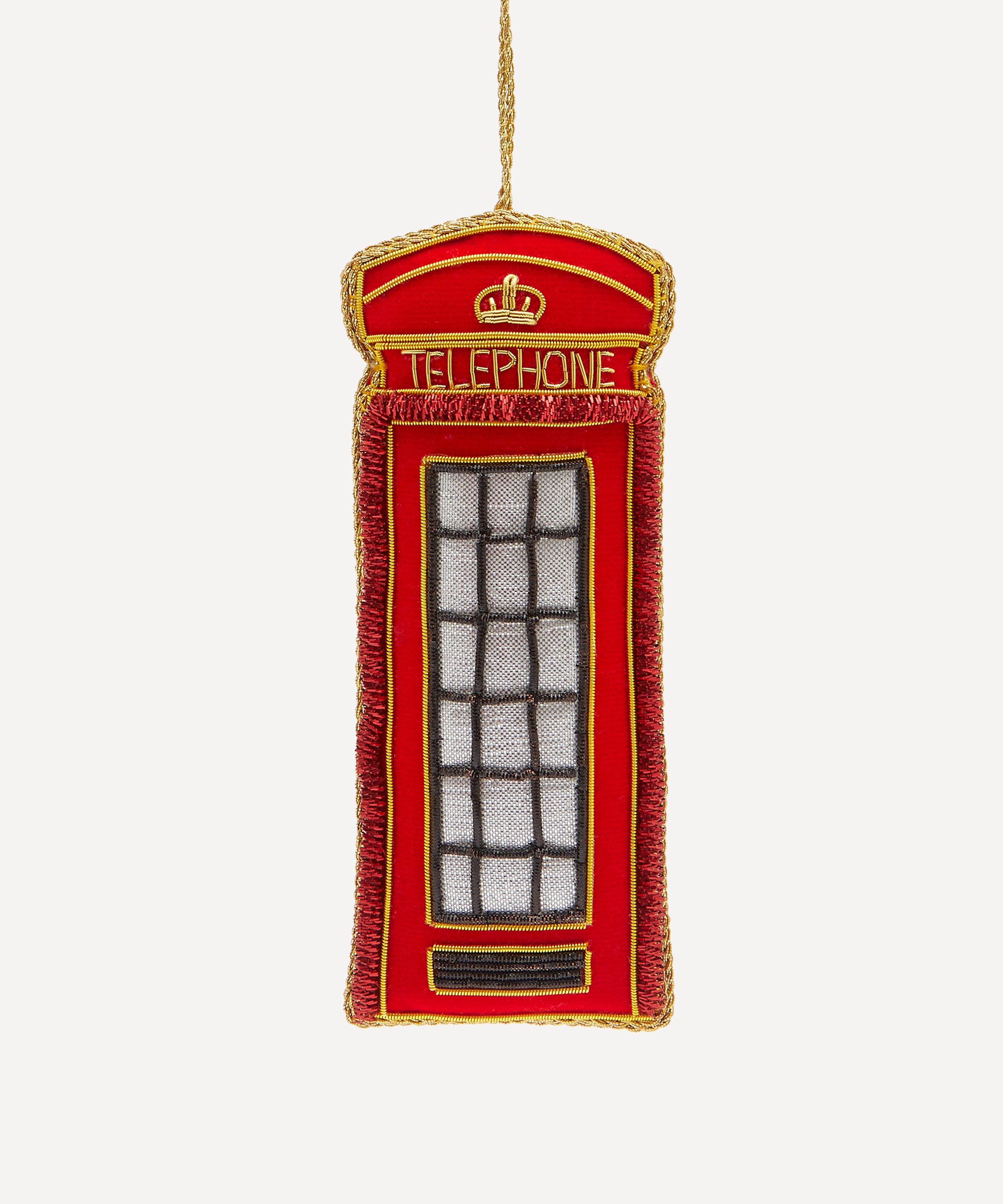 Christmas - London Telephone Box Velvet Ornament image number 0