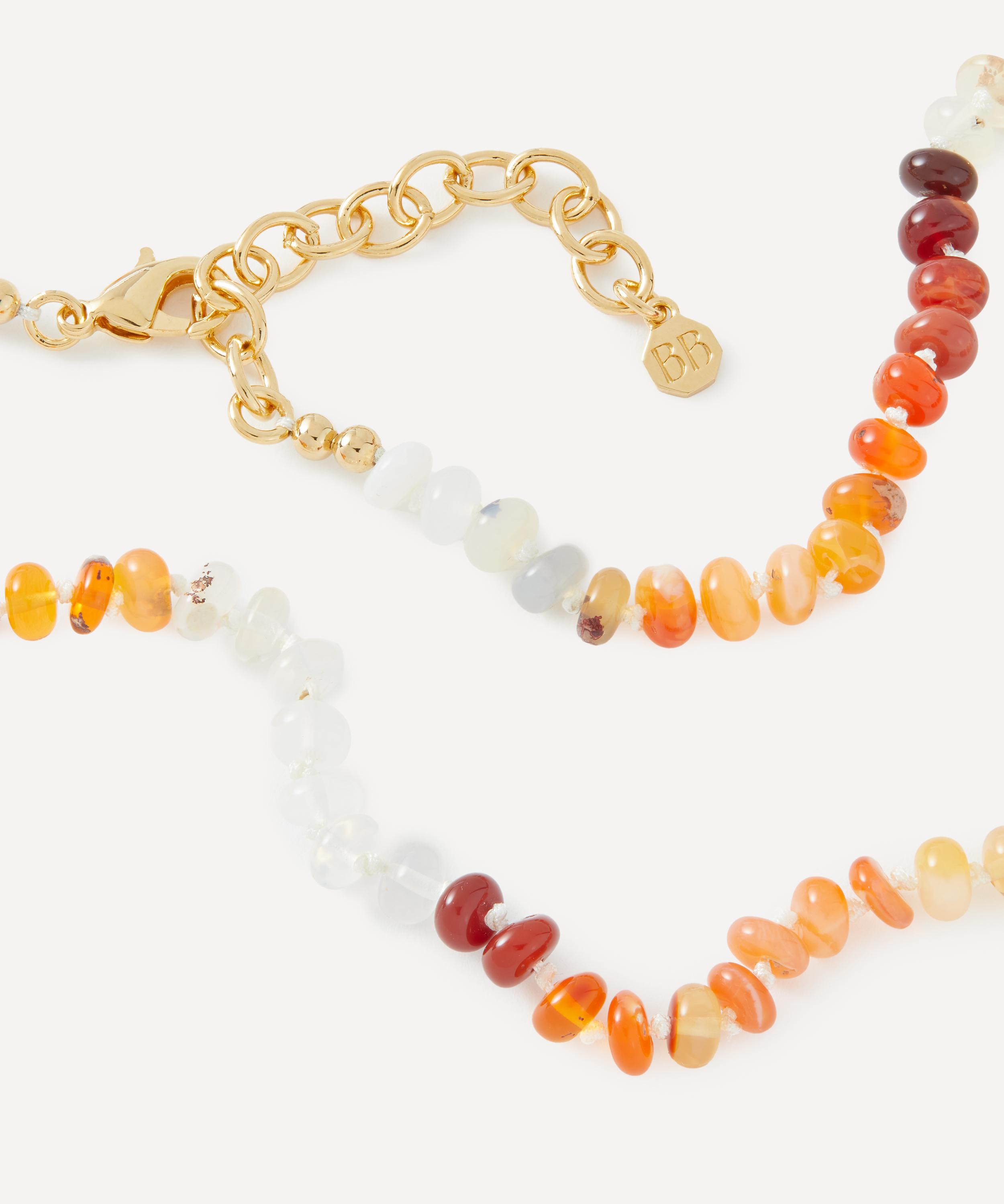 Bon Bon Jewellery Club - 14ct Gold-Plated Vermeil Silver Mexican Fire Opal Beaded Necklace image number 1