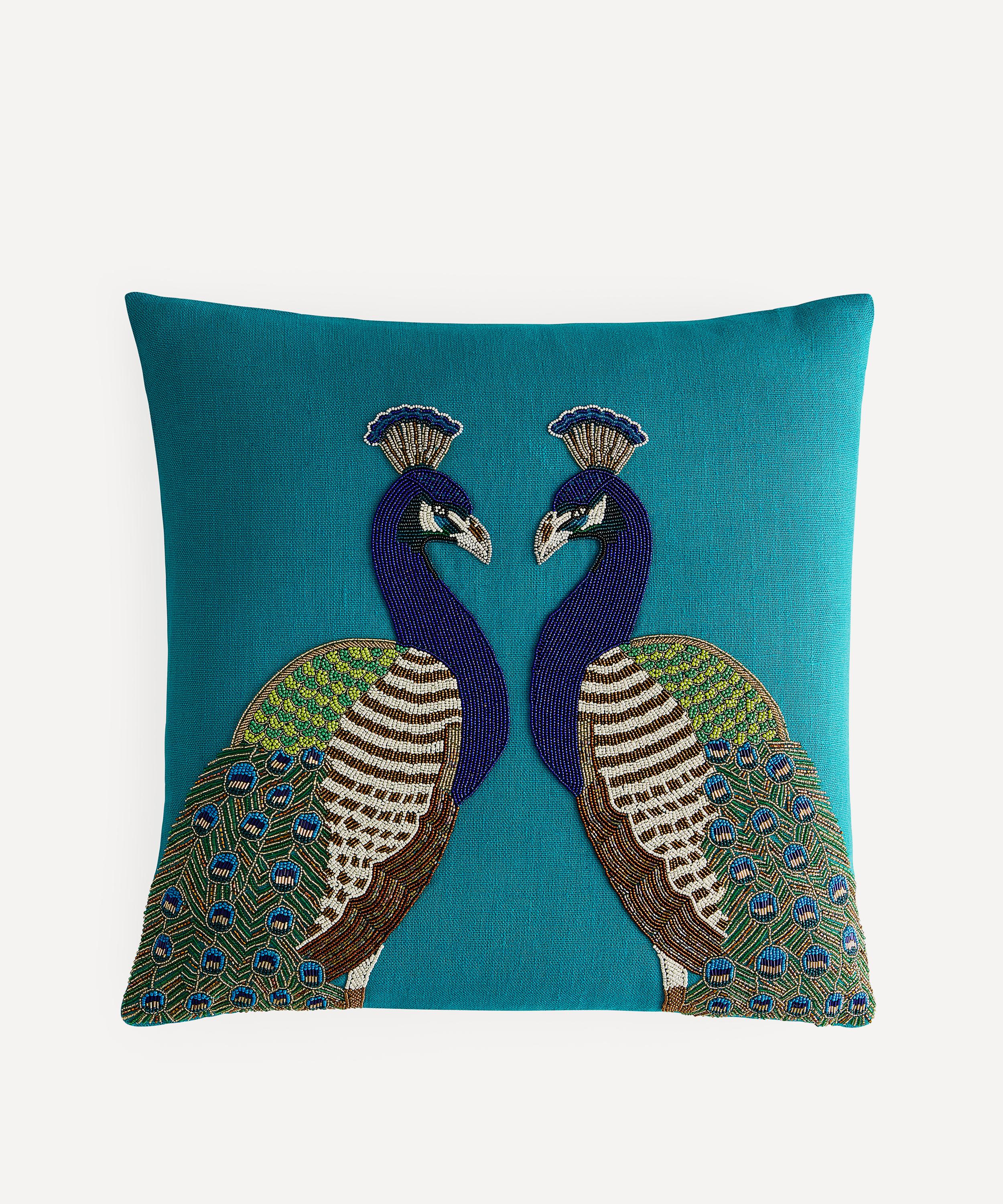 Jonathan Adler - Peacock Beaded Cushion image number 0