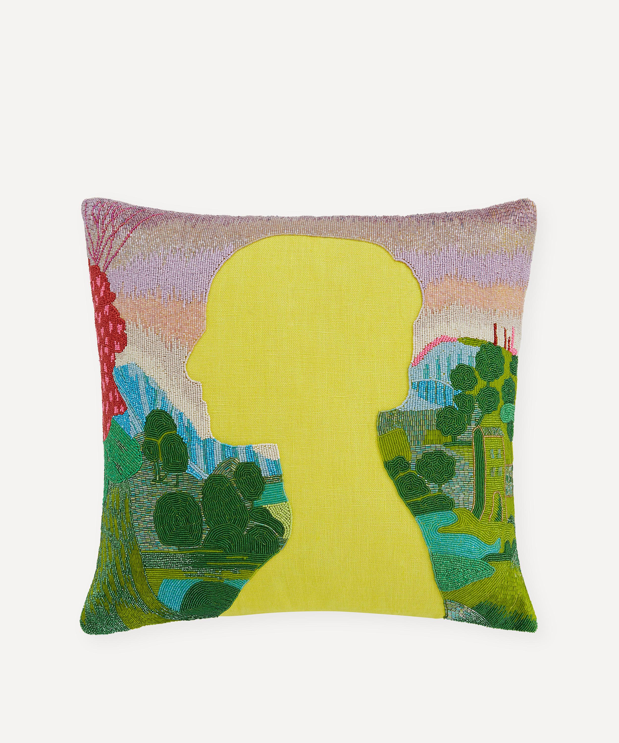 Jonathan Adler - Renaissance Landscape Beaded Cushion image number 0