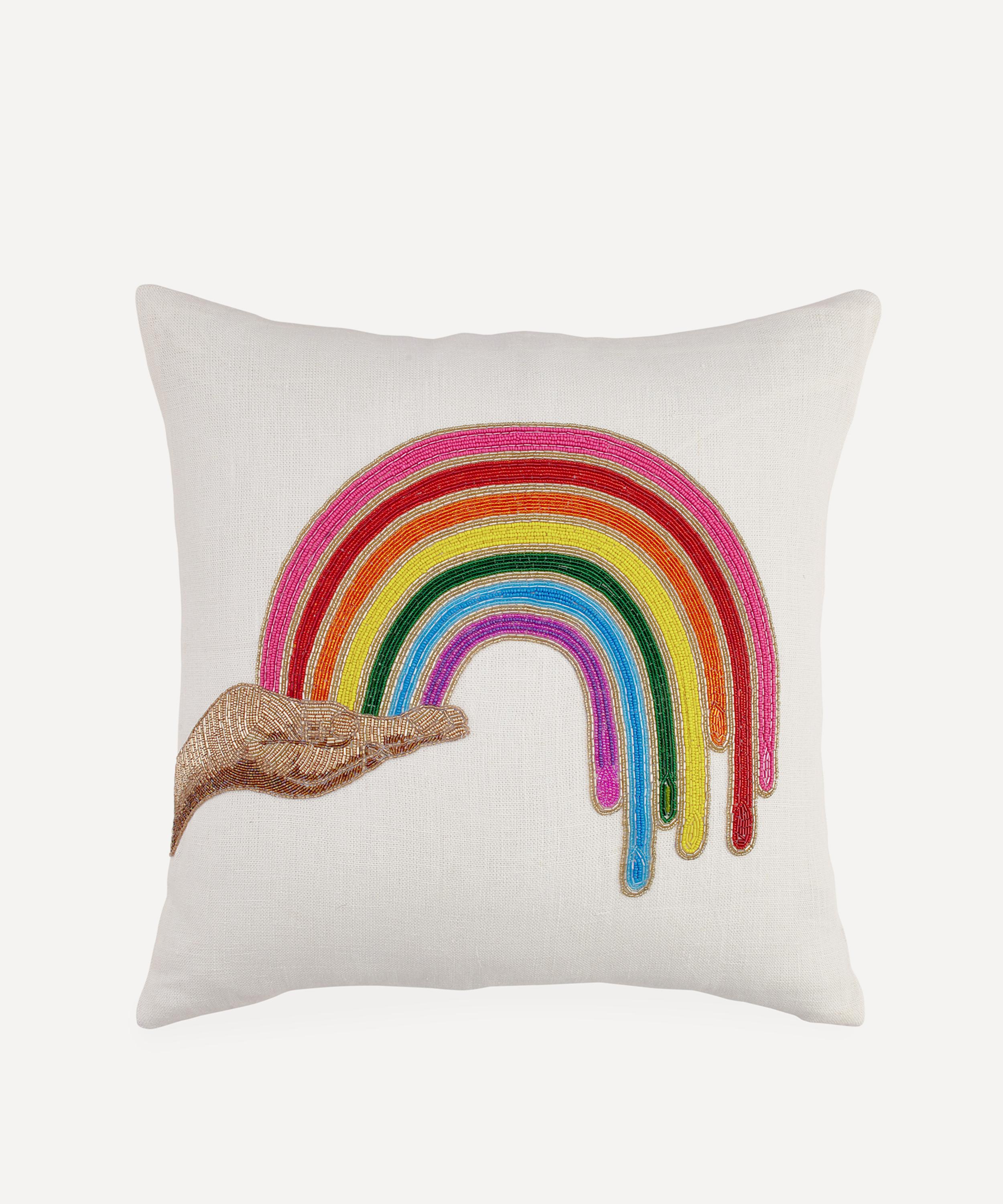 Jonathan Adler - Rainbow Beaded Cushion image number 0