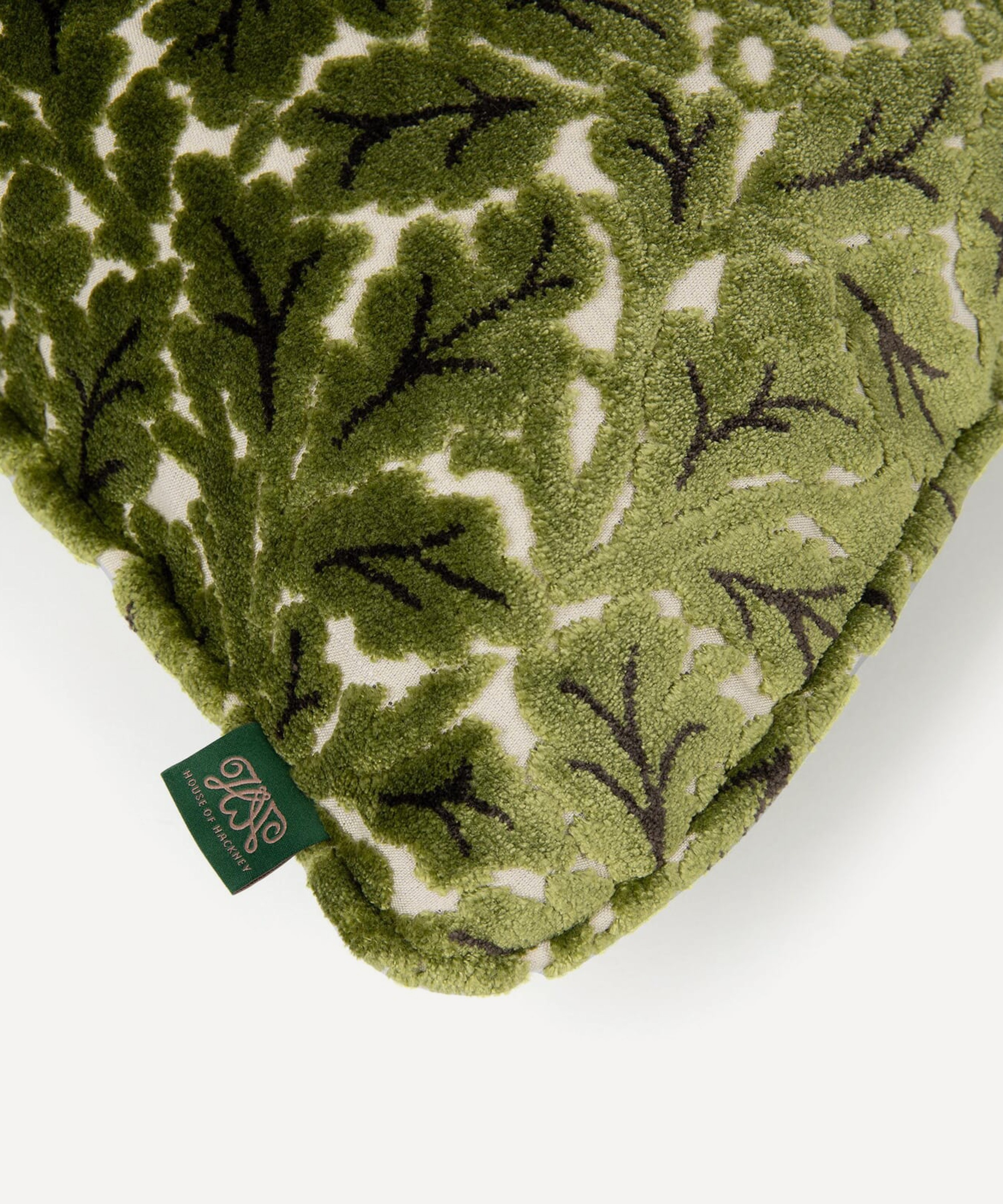 House of Hackney - Quercus Medium Piped Velvet Jacquard Cushion image number 1