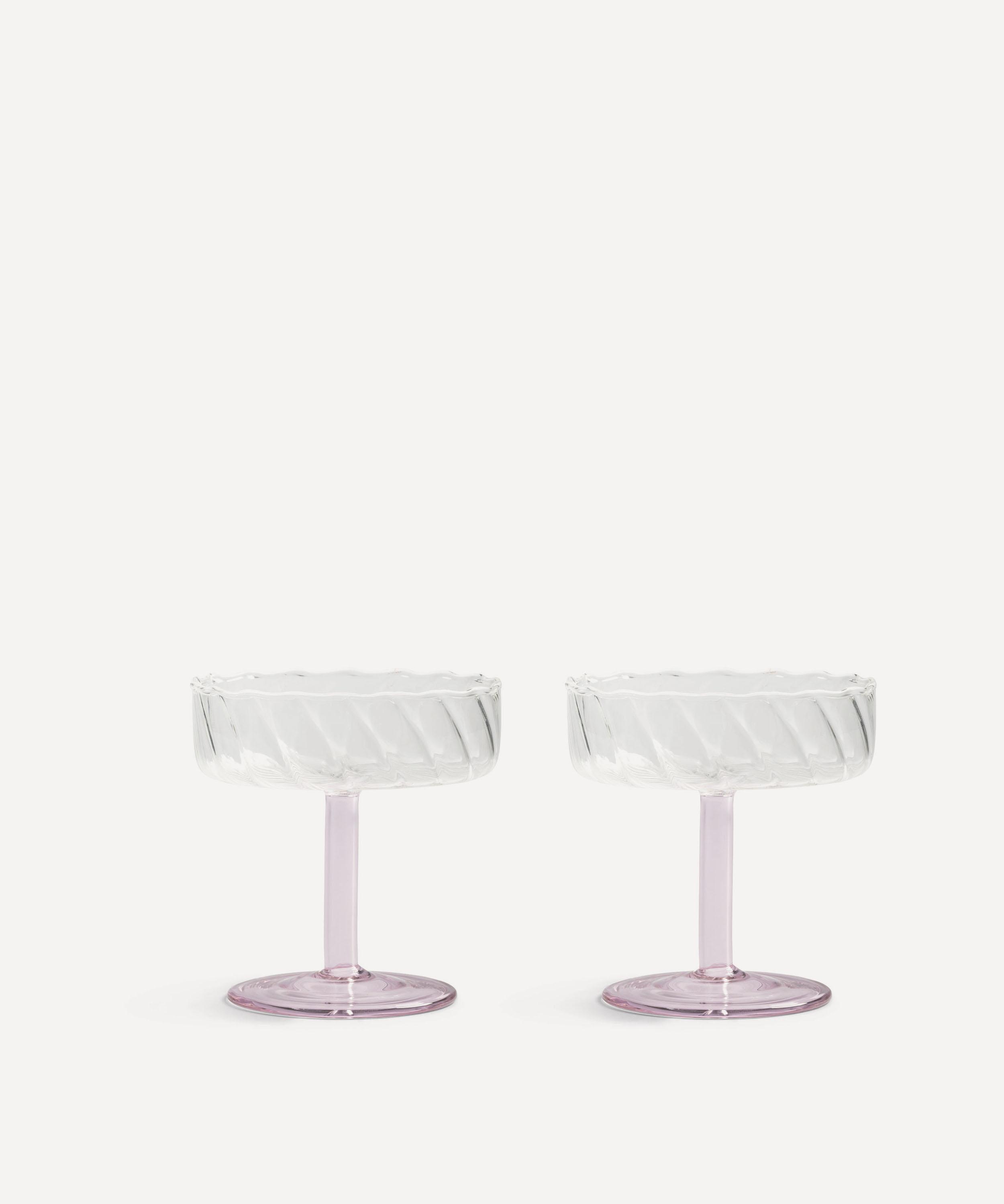 &Klevering - Pink Twirl Coupe Glasses Set of Two image number 0