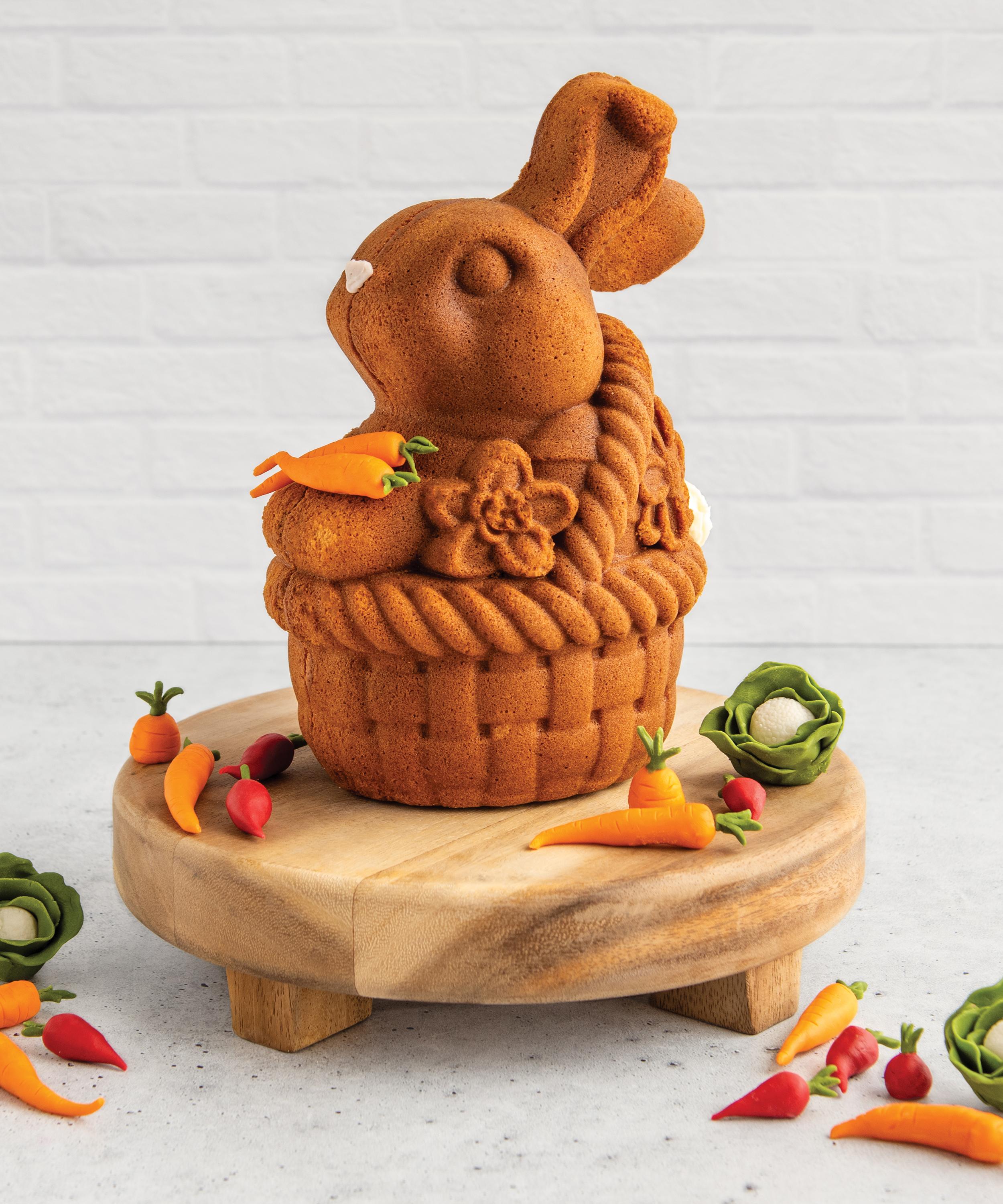 Nordic Ware - Toffee Bunny in a Basket 3D Cake Pan image number 1