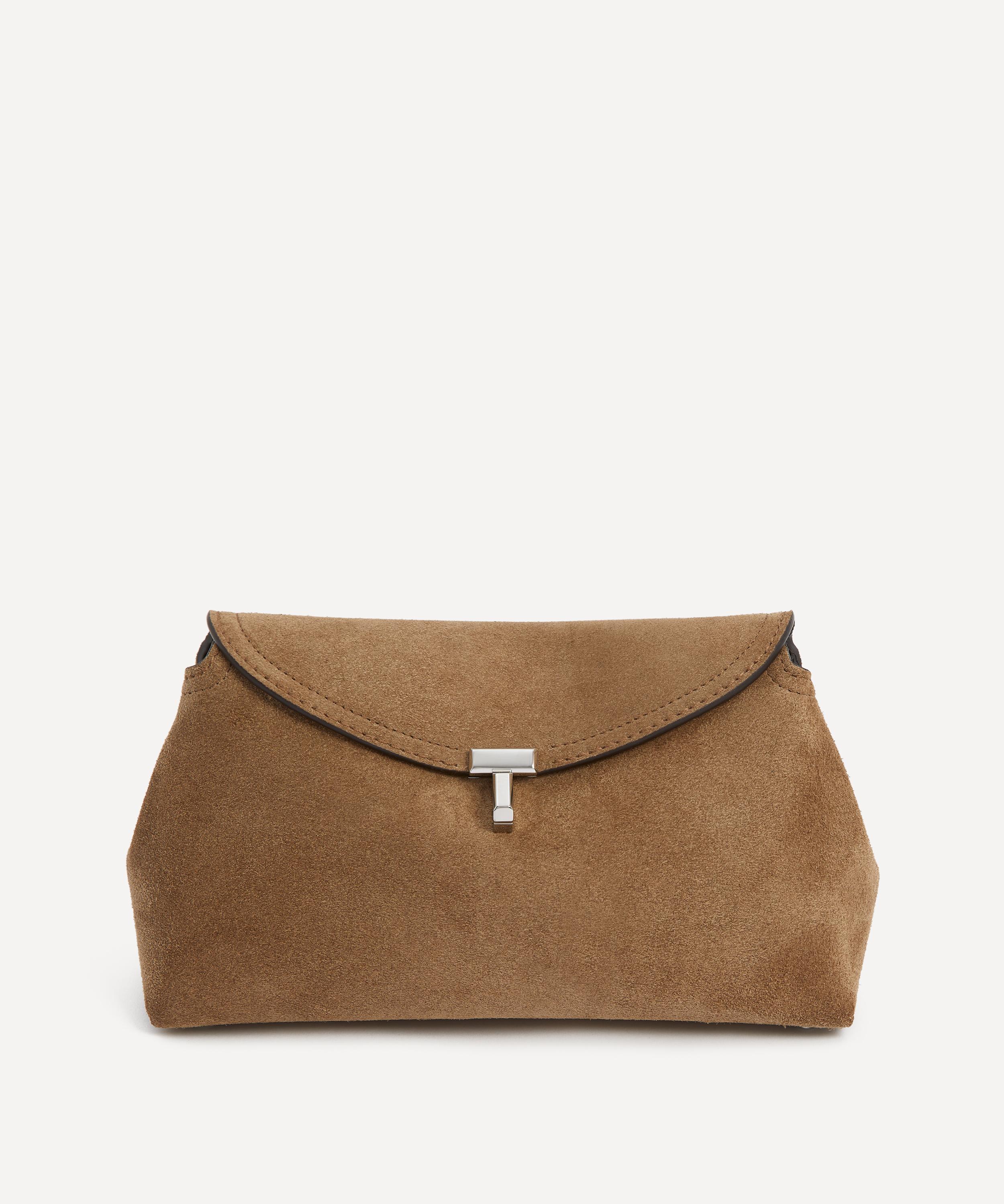 Toteme - T-Lock Suede Clutch Bag image number 0