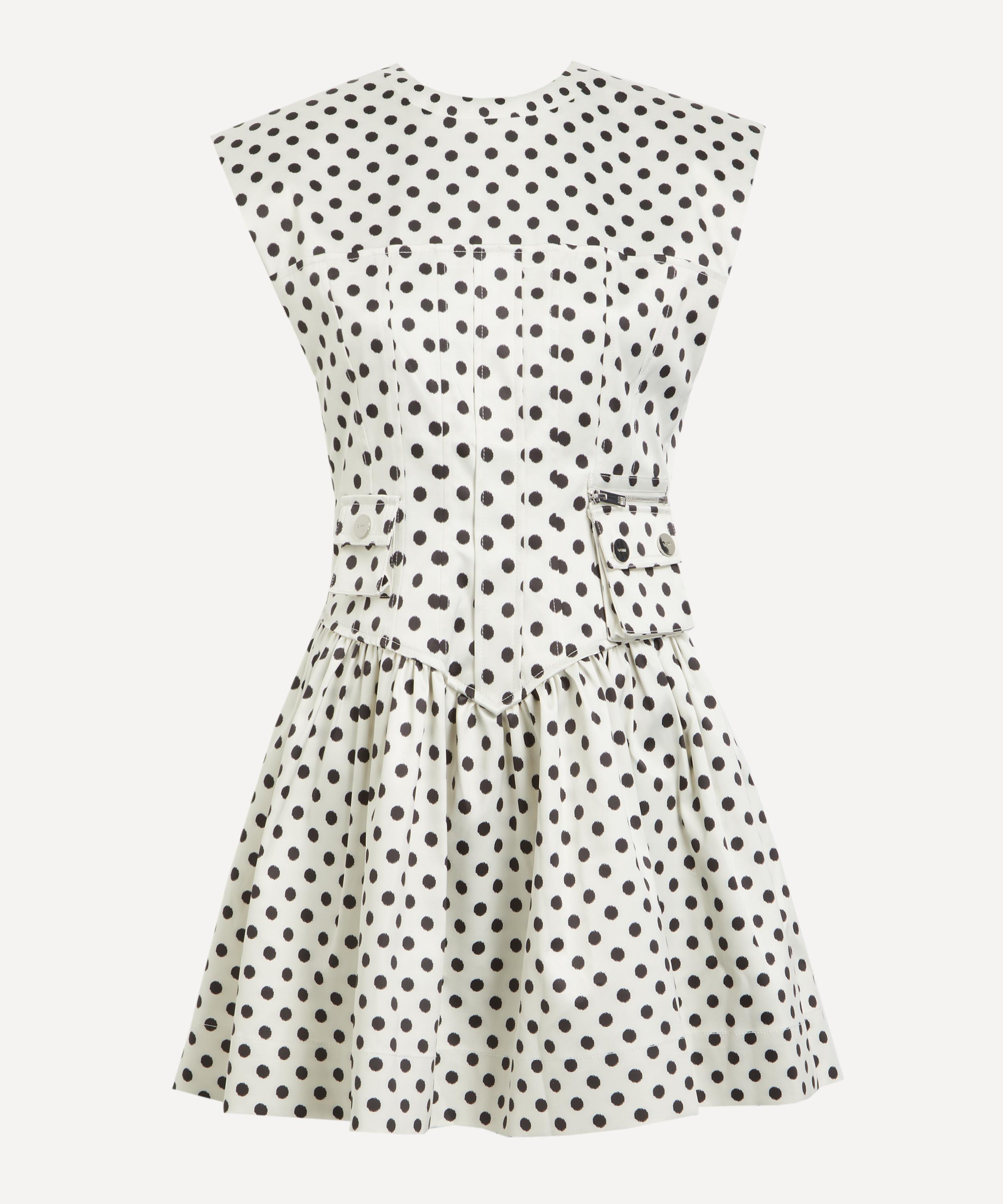 Ganni - Polka-Dot Satin Corset Mini Dress image number 0