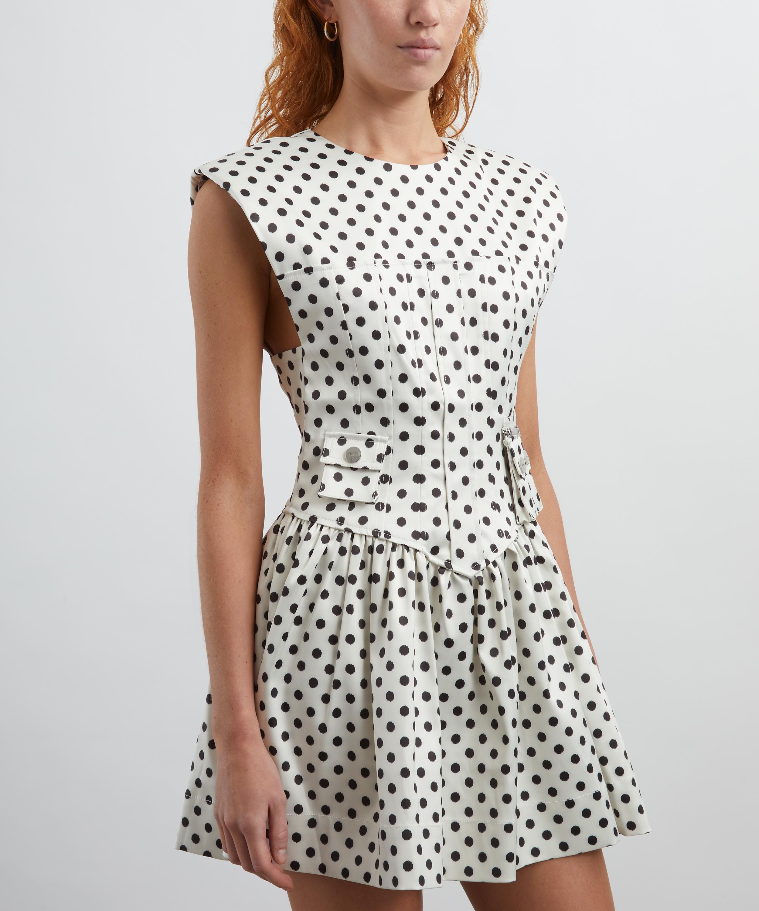 Ganni - Polka-Dot Satin Corset Mini Dress image number 2