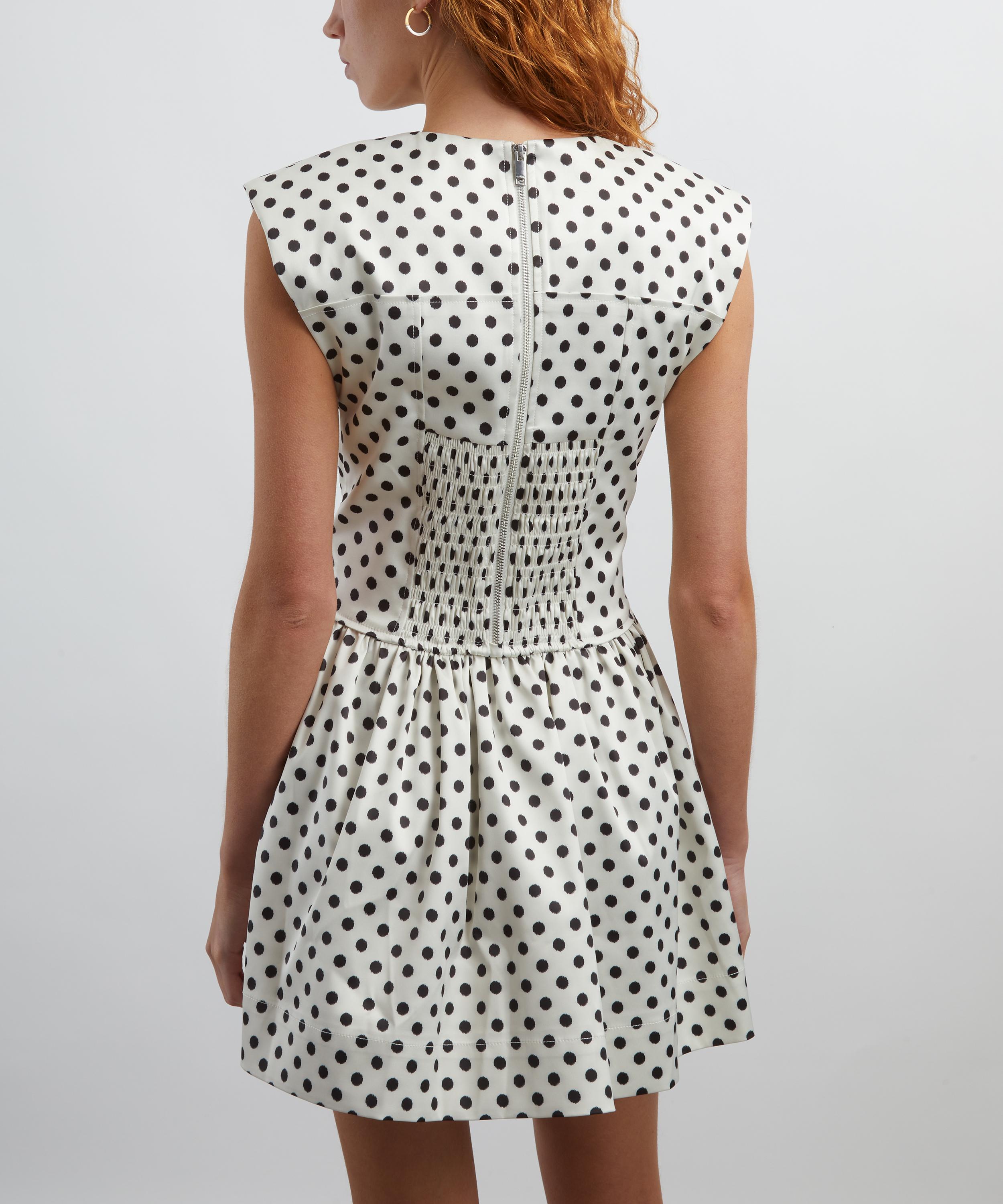 Ganni - Polka-Dot Satin Corset Mini Dress image number 3