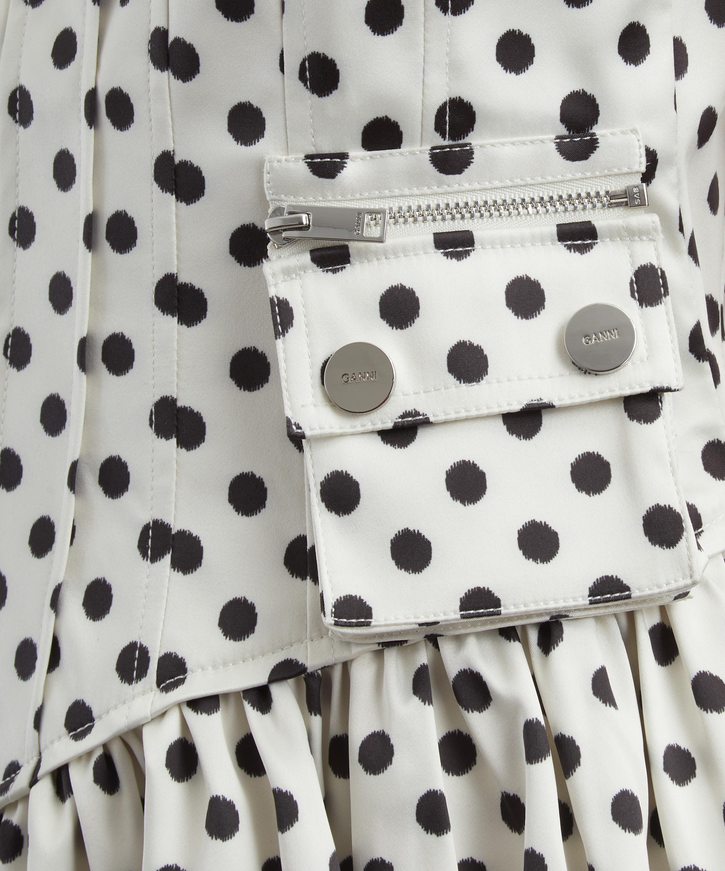 Ganni - Polka-Dot Satin Corset Mini Dress image number 4