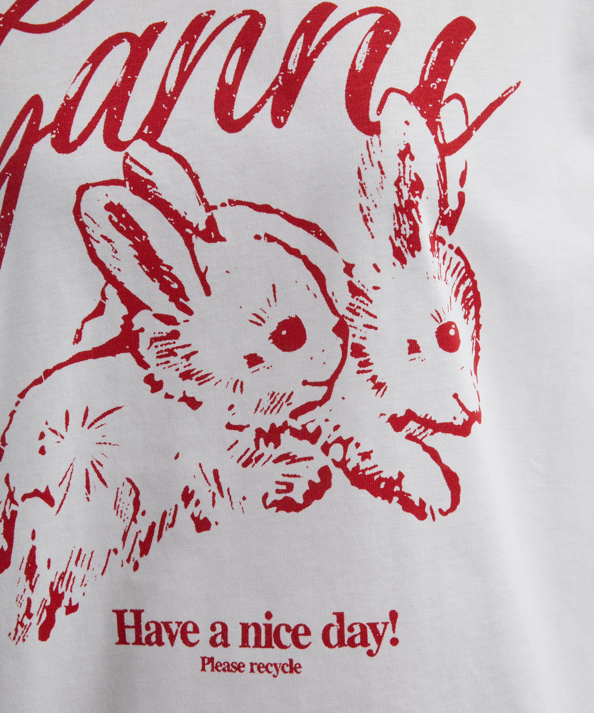 Ganni - Bright White Bunnies Relaxed T-Shirt image number 4