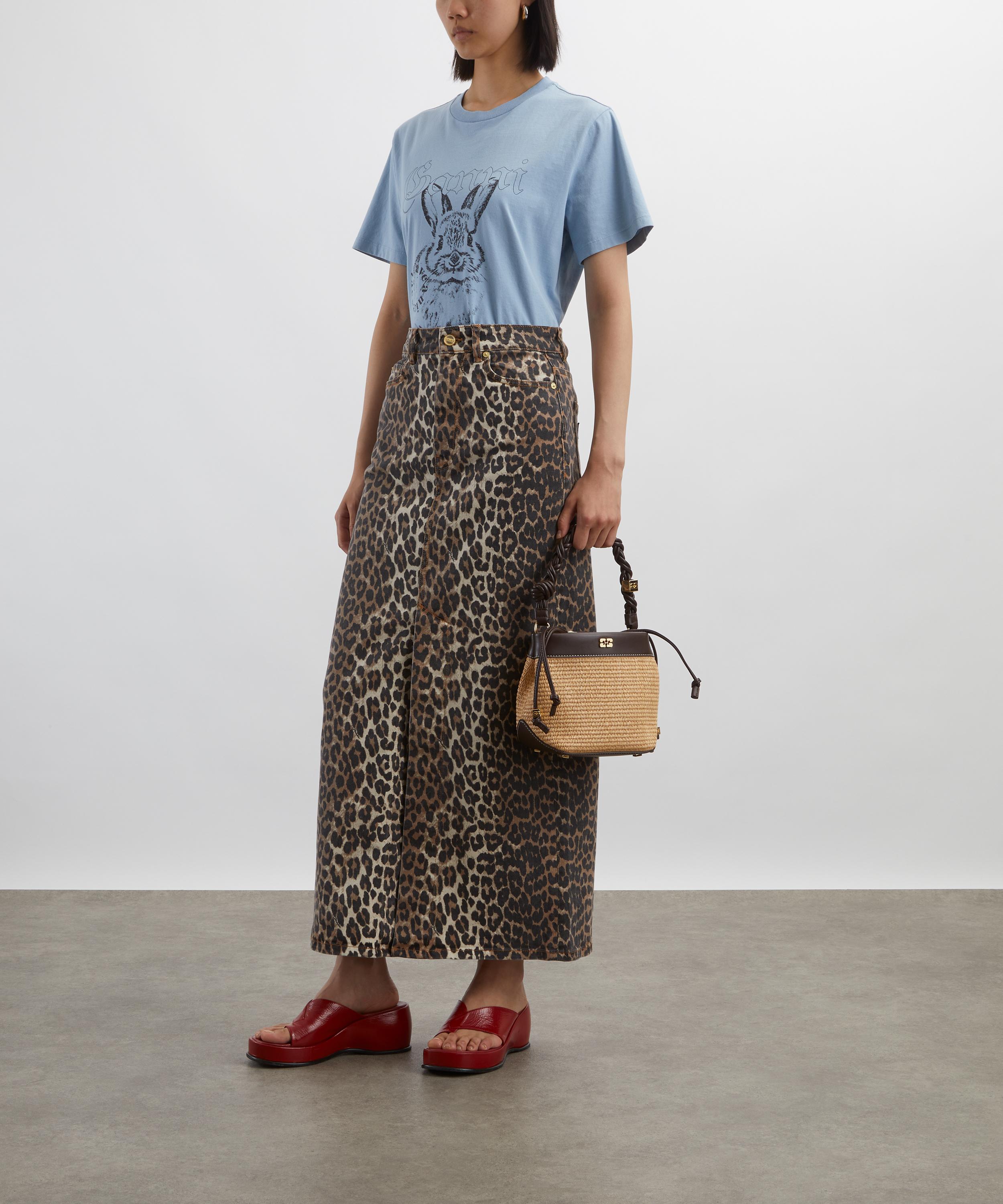 Ganni - Blue Re-Cut Cotton Jersey T-Shirt image number 1