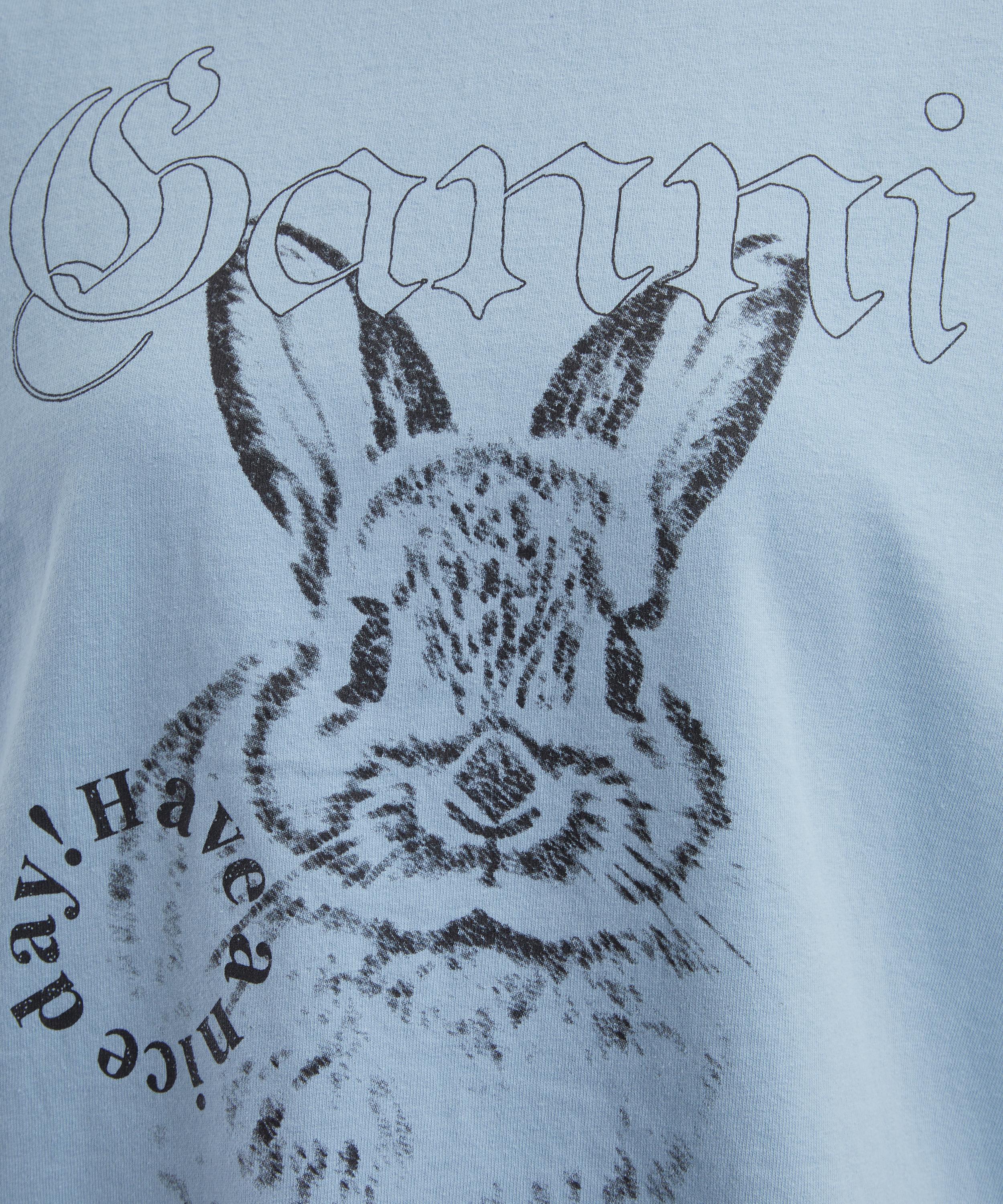 Ganni - Blue Re-Cut Cotton Jersey T-Shirt image number 4