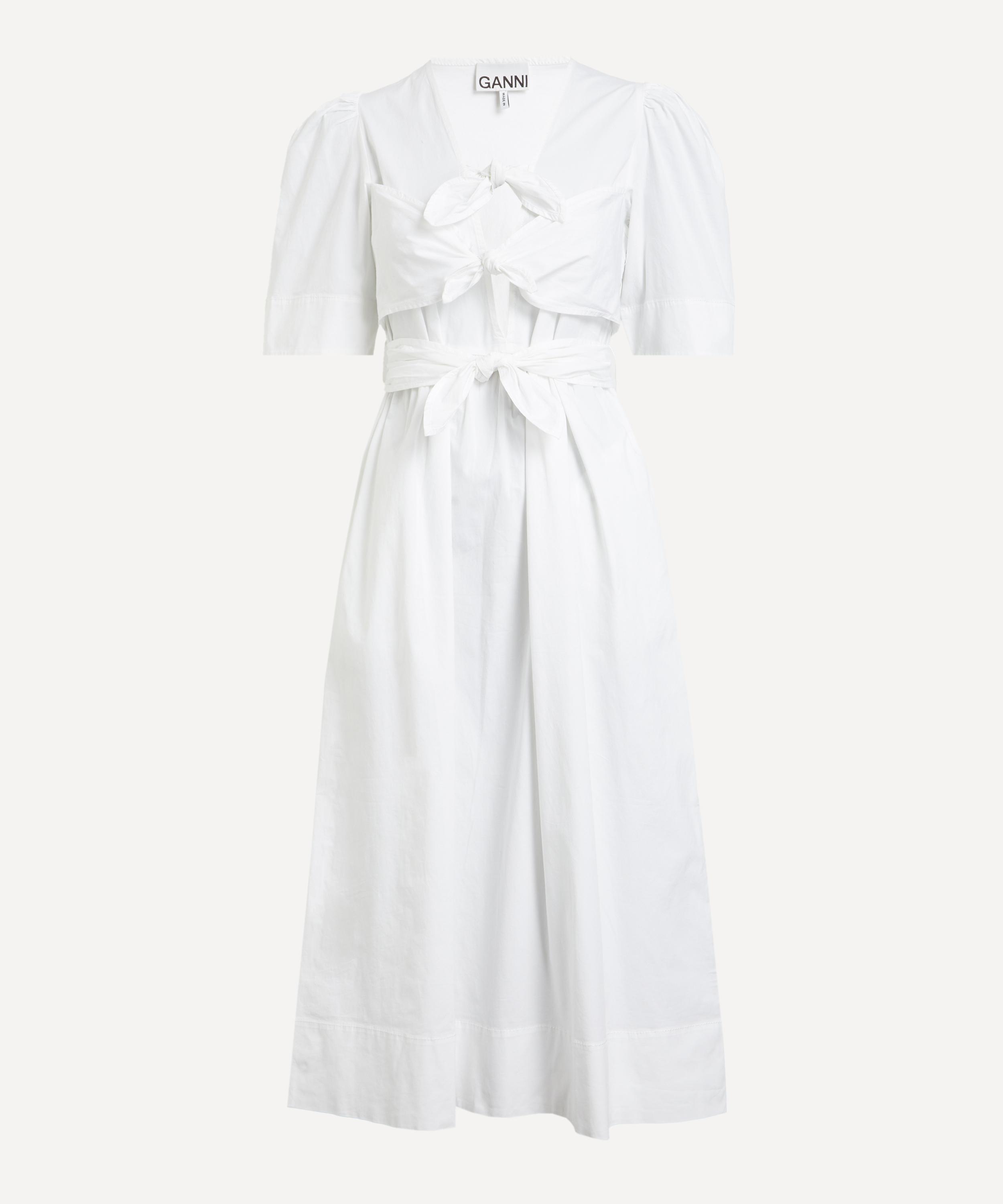 Ganni - White Stretch Cotton Dress image number 0