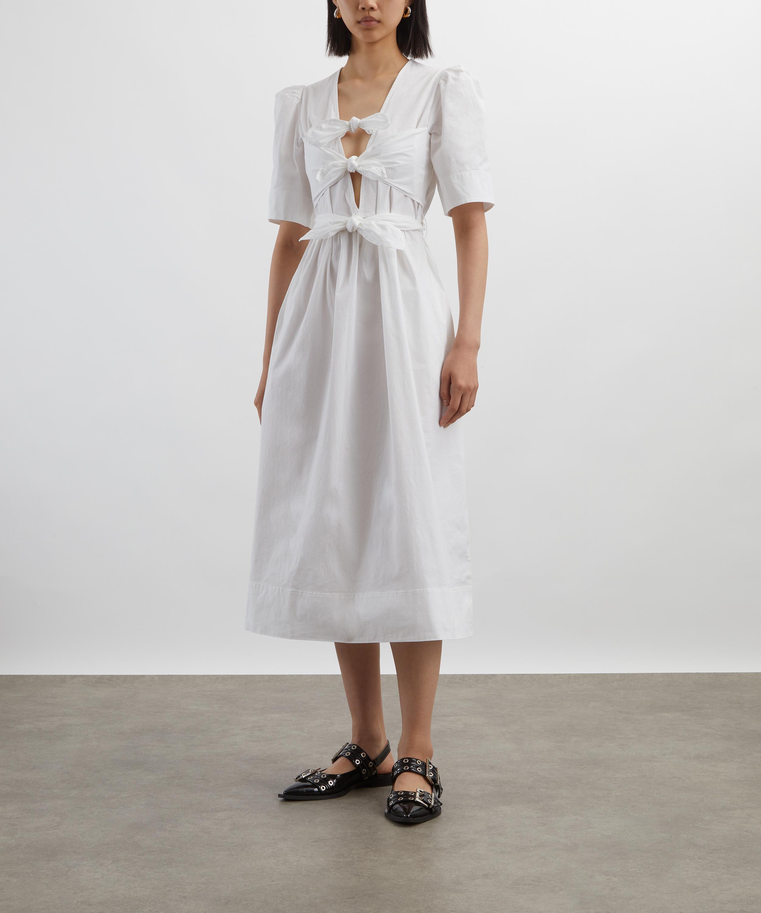 Ganni - White Stretch Cotton Dress image number 2