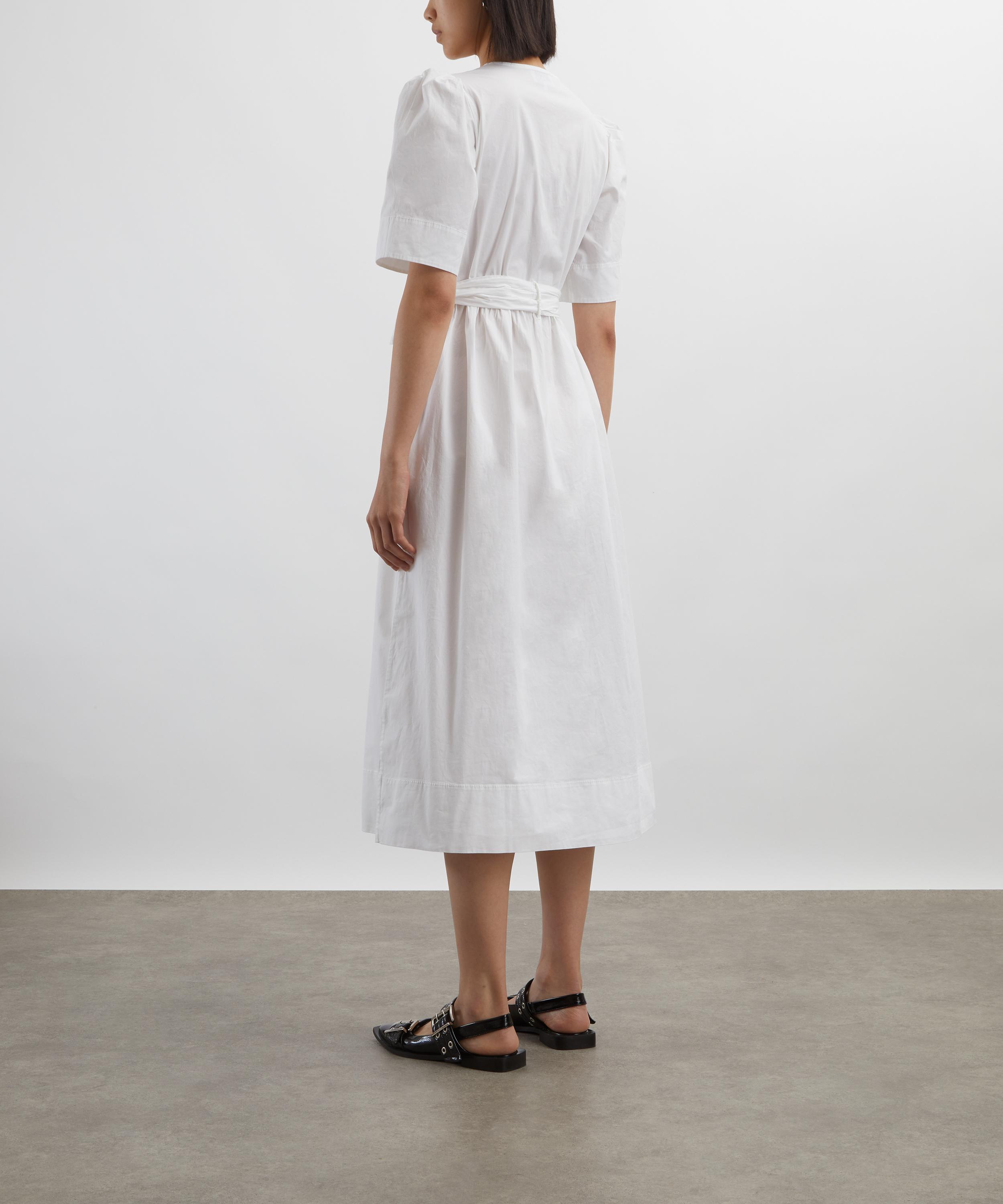 Ganni - White Stretch Cotton Dress image number 3
