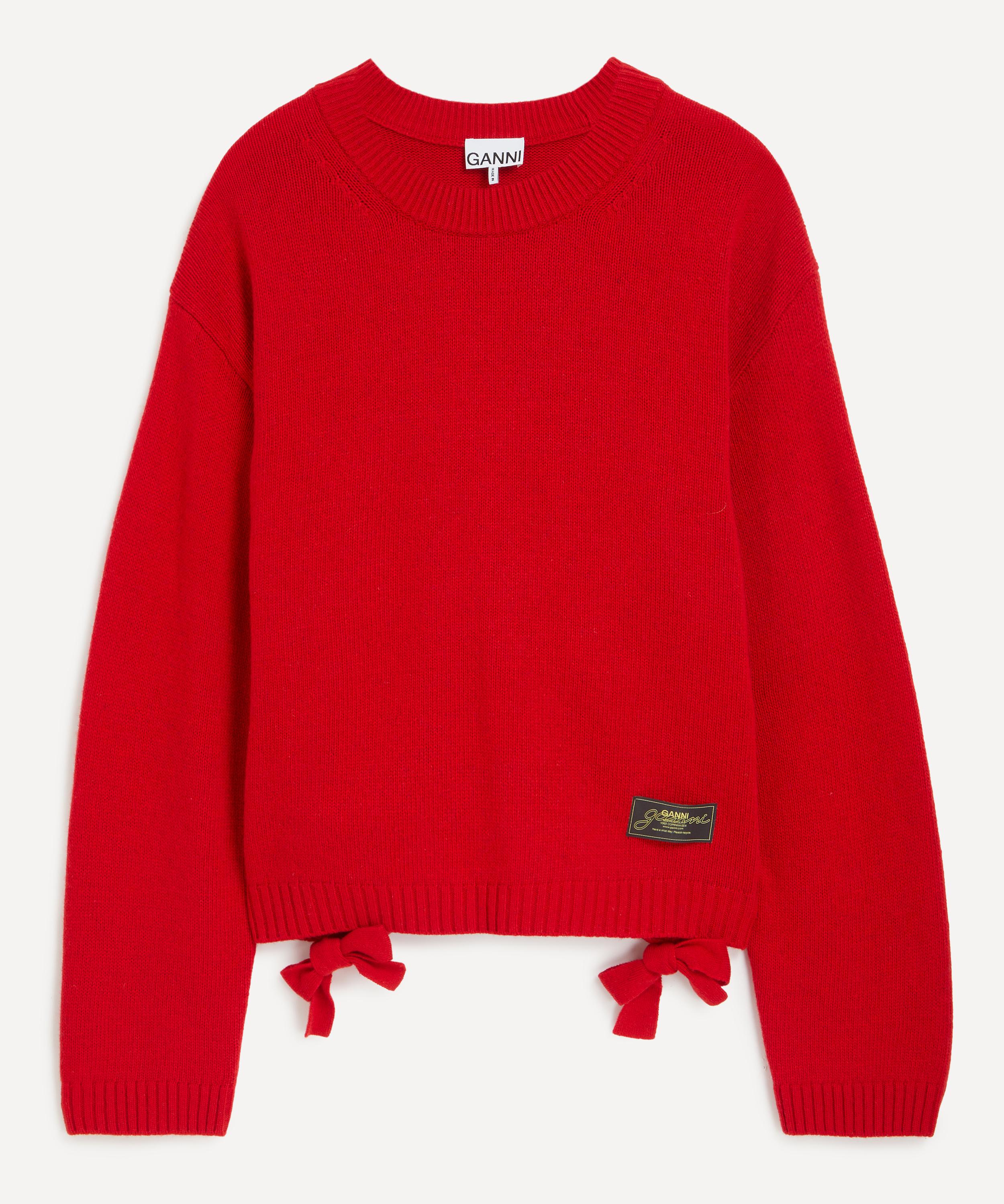 Ganni - Red Future Wool Mix Oversized Jumper image number 0