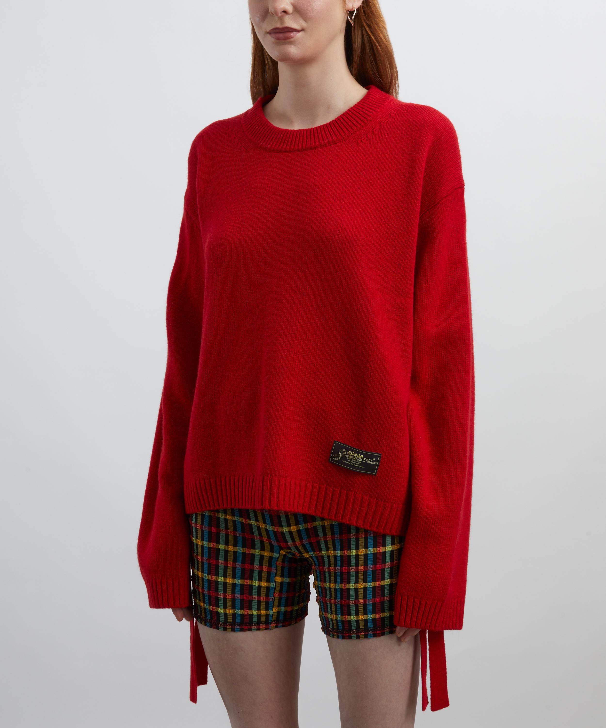 Ganni - Red Future Wool Mix Oversized Jumper image number 2