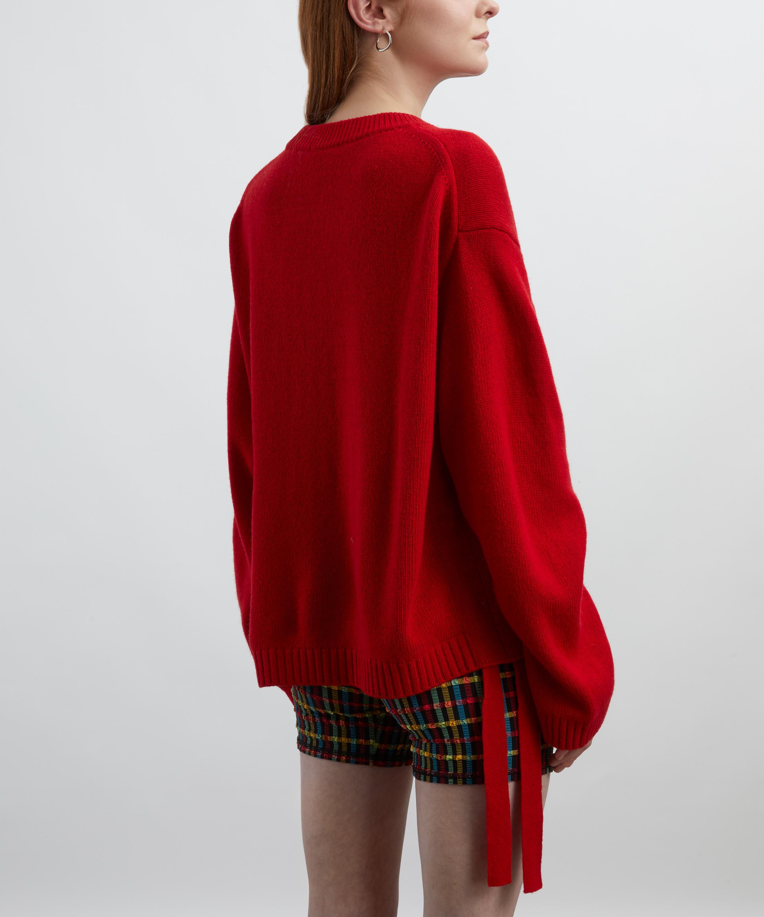 Ganni - Red Future Wool Mix Oversized Jumper image number 3