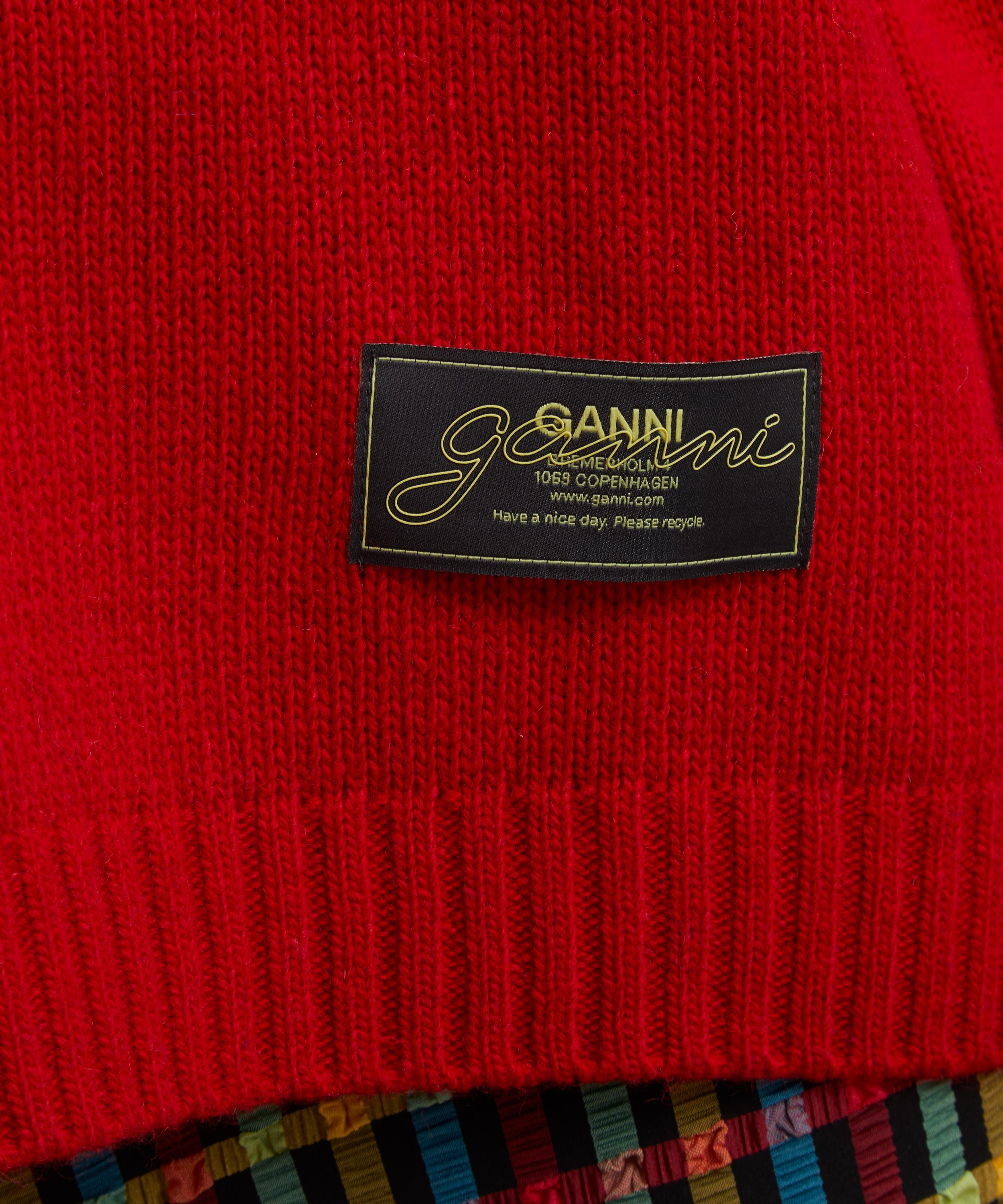 Ganni - Red Future Wool Mix Oversized Jumper image number 4