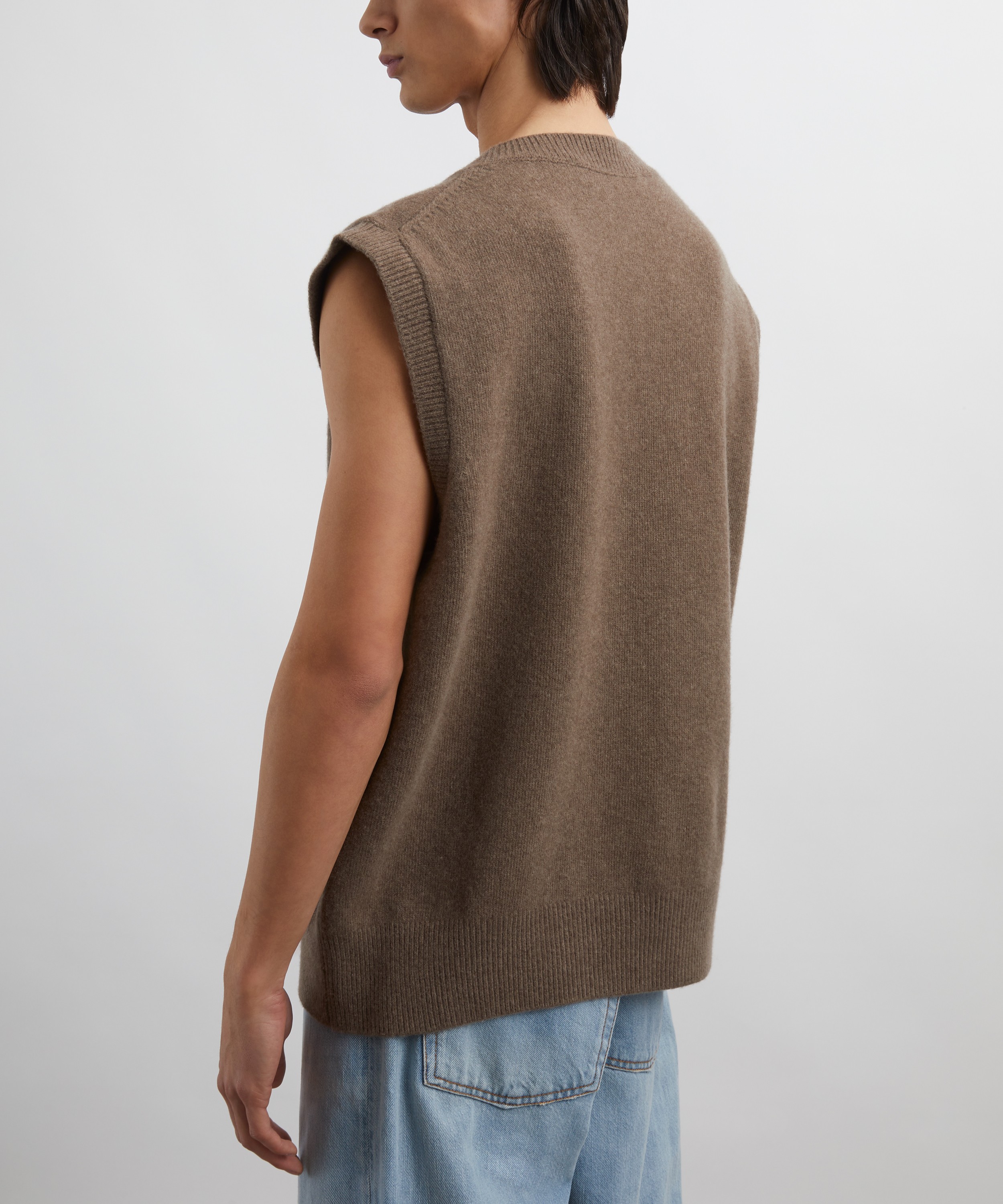 Róhe - Boiled Wool Knitted V-Neck Tank Top image number 3