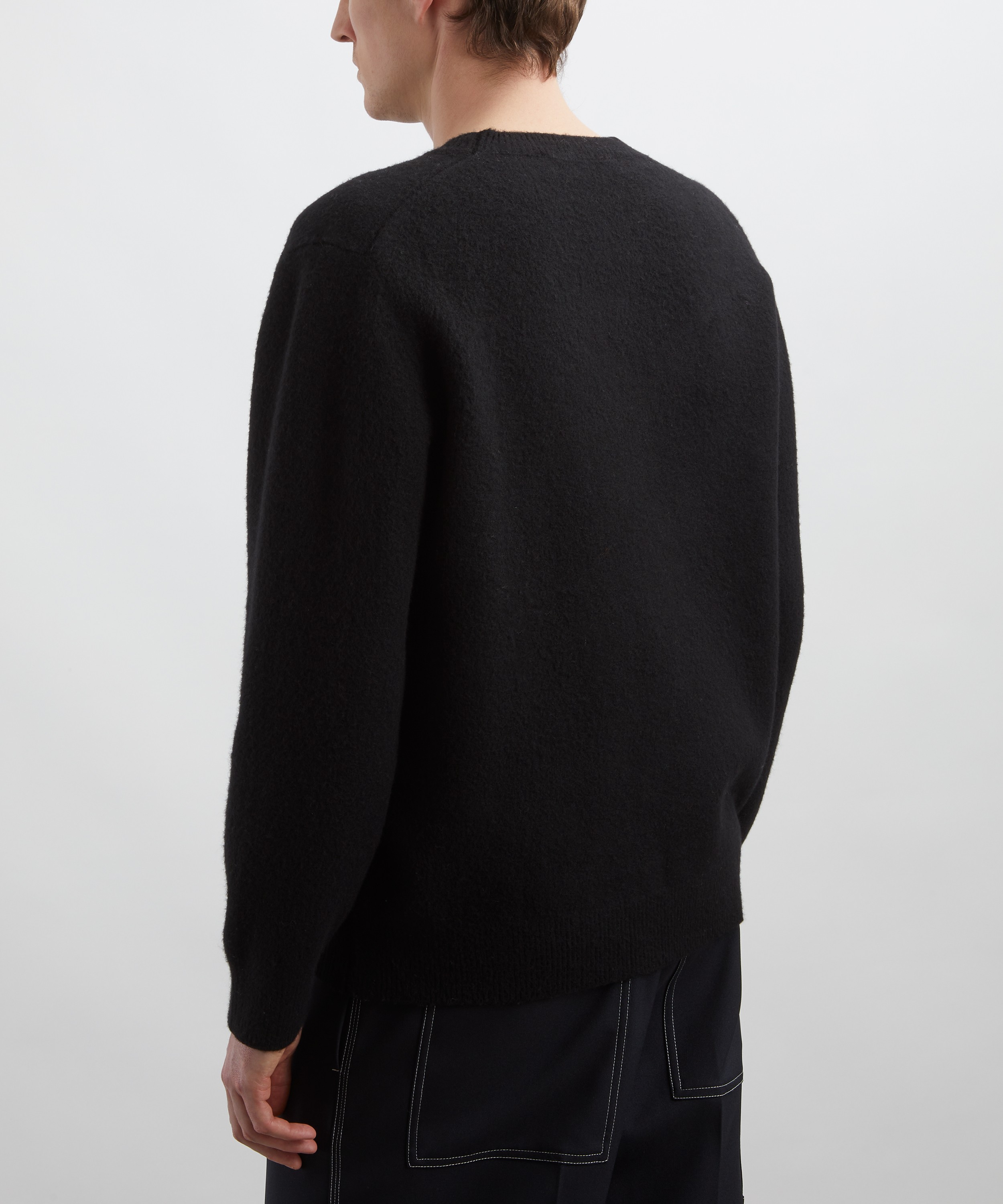 Róhe - Boiled Wool Knitted Crew Neck Jumper image number 3