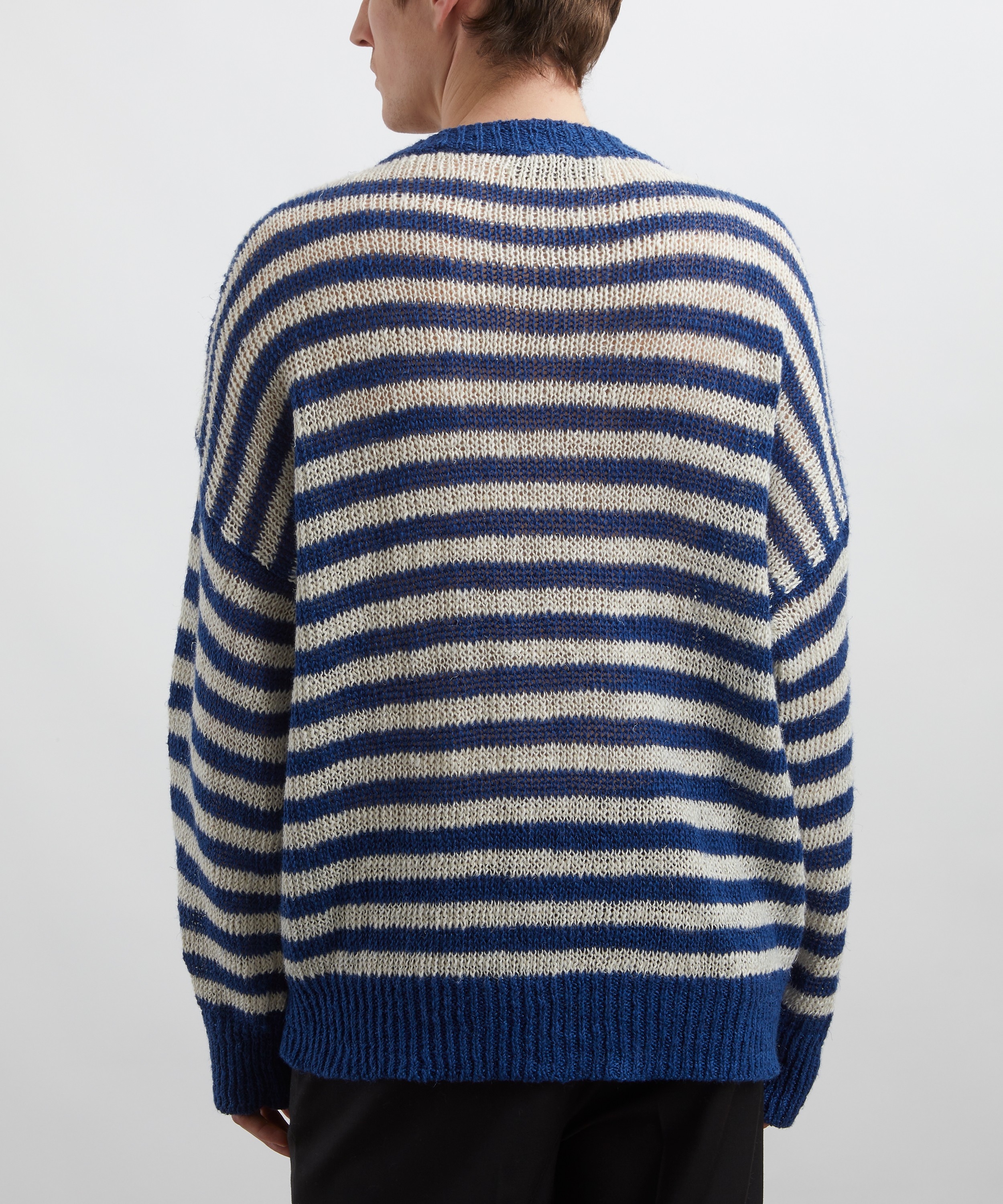 Róhe - Knitted Striped Linen Crew Neck Jumper image number 3