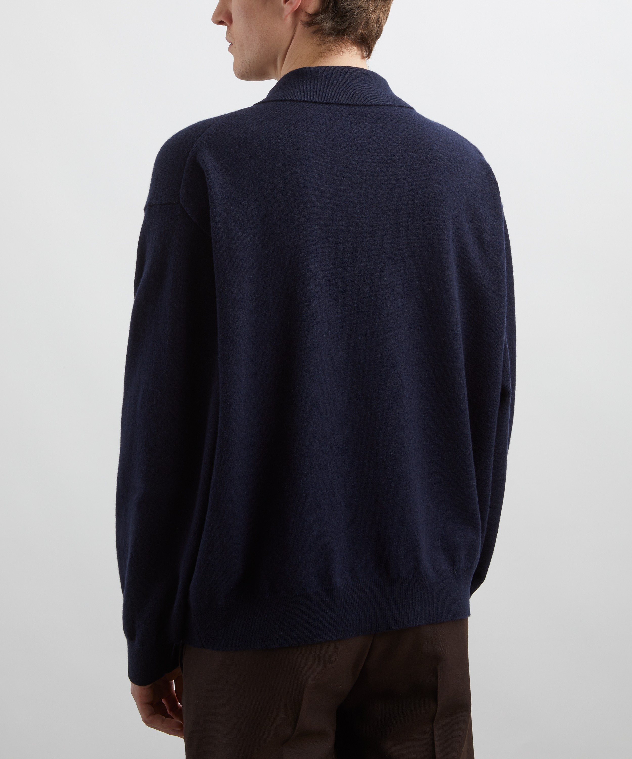 Róhe - Knitted Wool-Cashmere Long Sleeve Polo Shirt image number 3