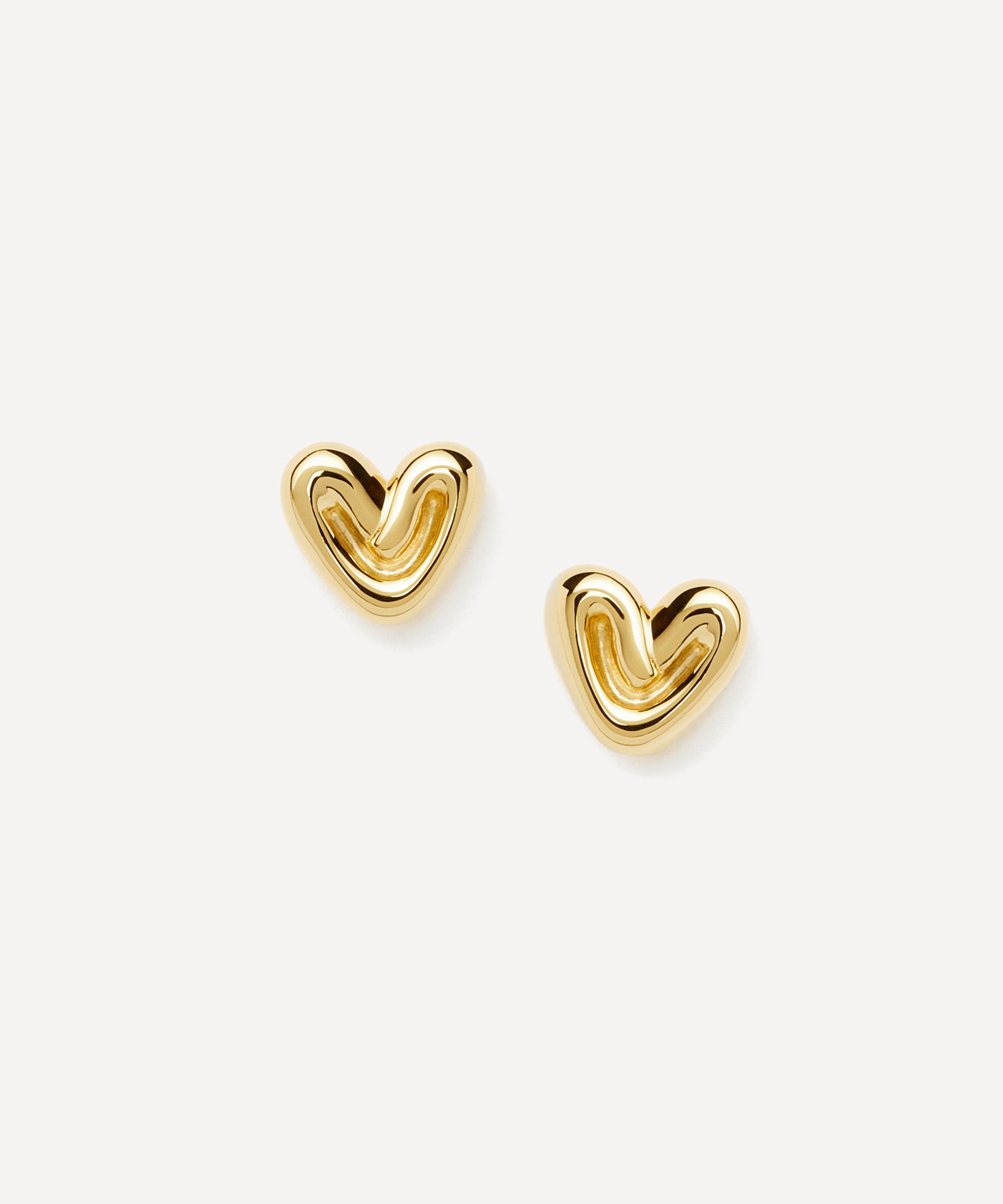 Missoma - 18ct Gold-Plated Vermeil Silver Puffy Heart Mini Stud Earrings image number 0