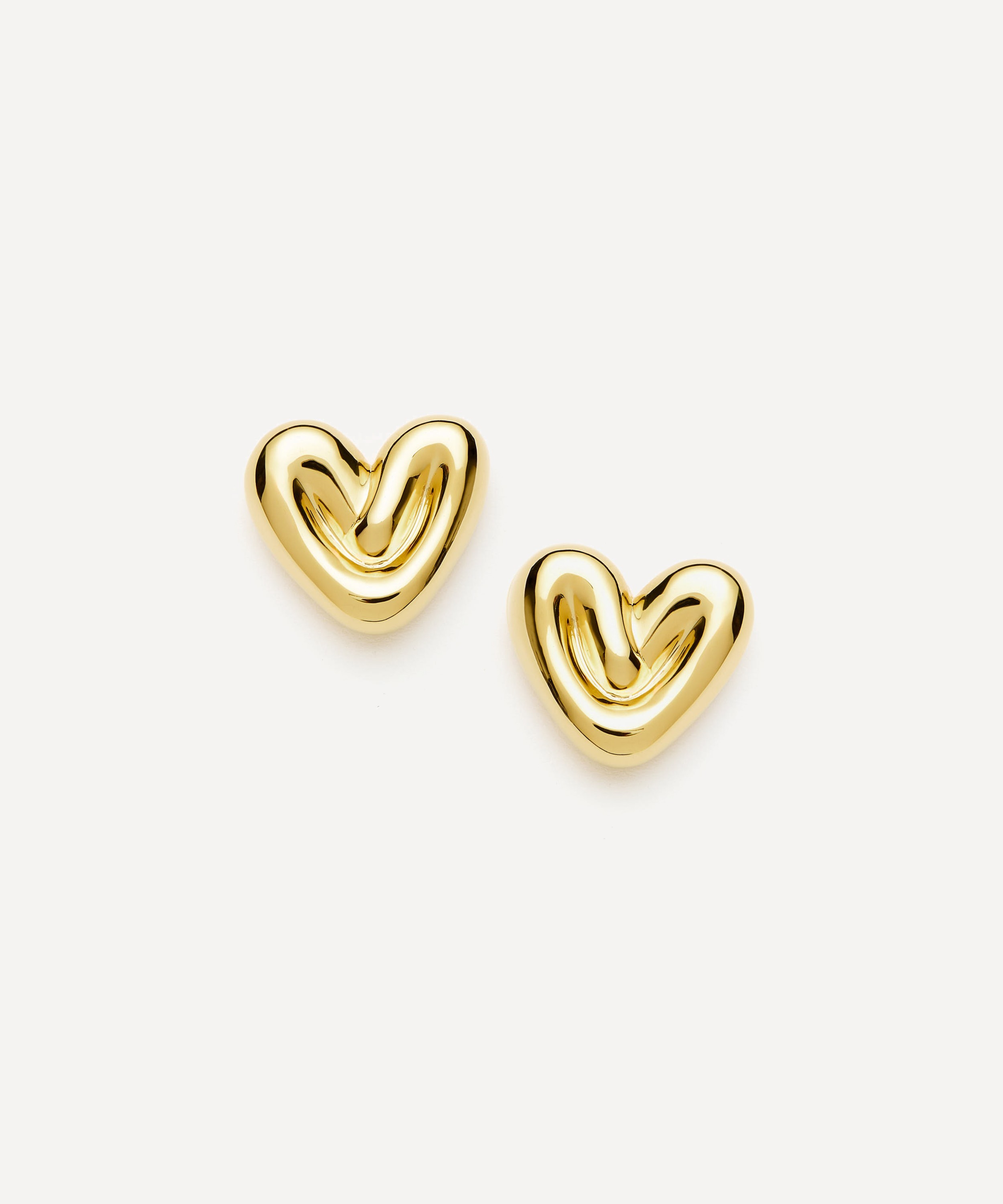 Missoma - 18ct Gold-Plated Puffy Heart Stud Earrings image number 0