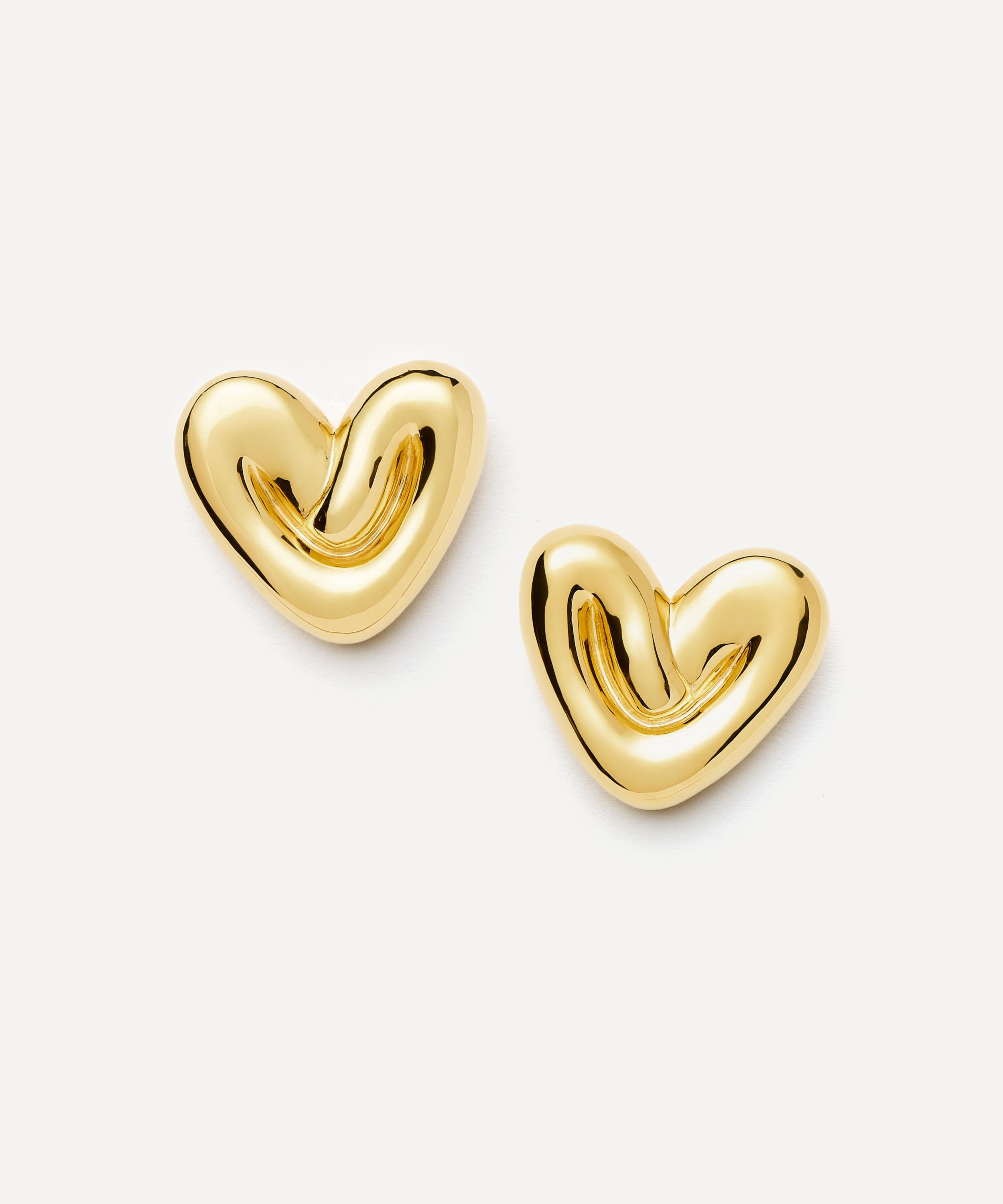 Missoma - 18ct Gold-Plated Puffy Heart Oversized Stud Earrings