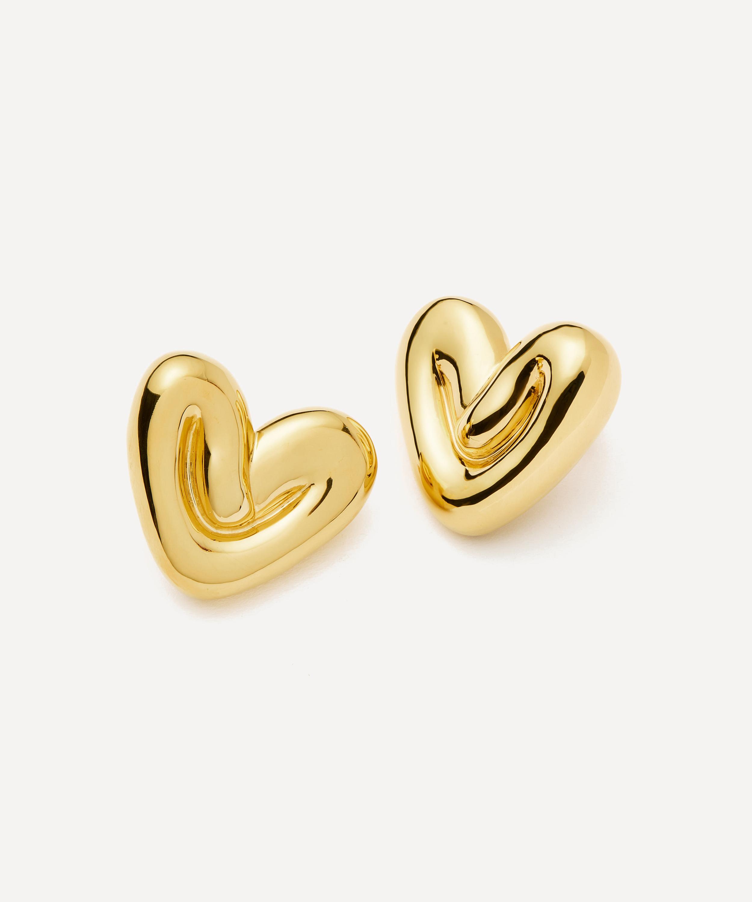 Missoma - 18ct Gold-Plated Puffy Heart Oversized Stud Earrings image number 1