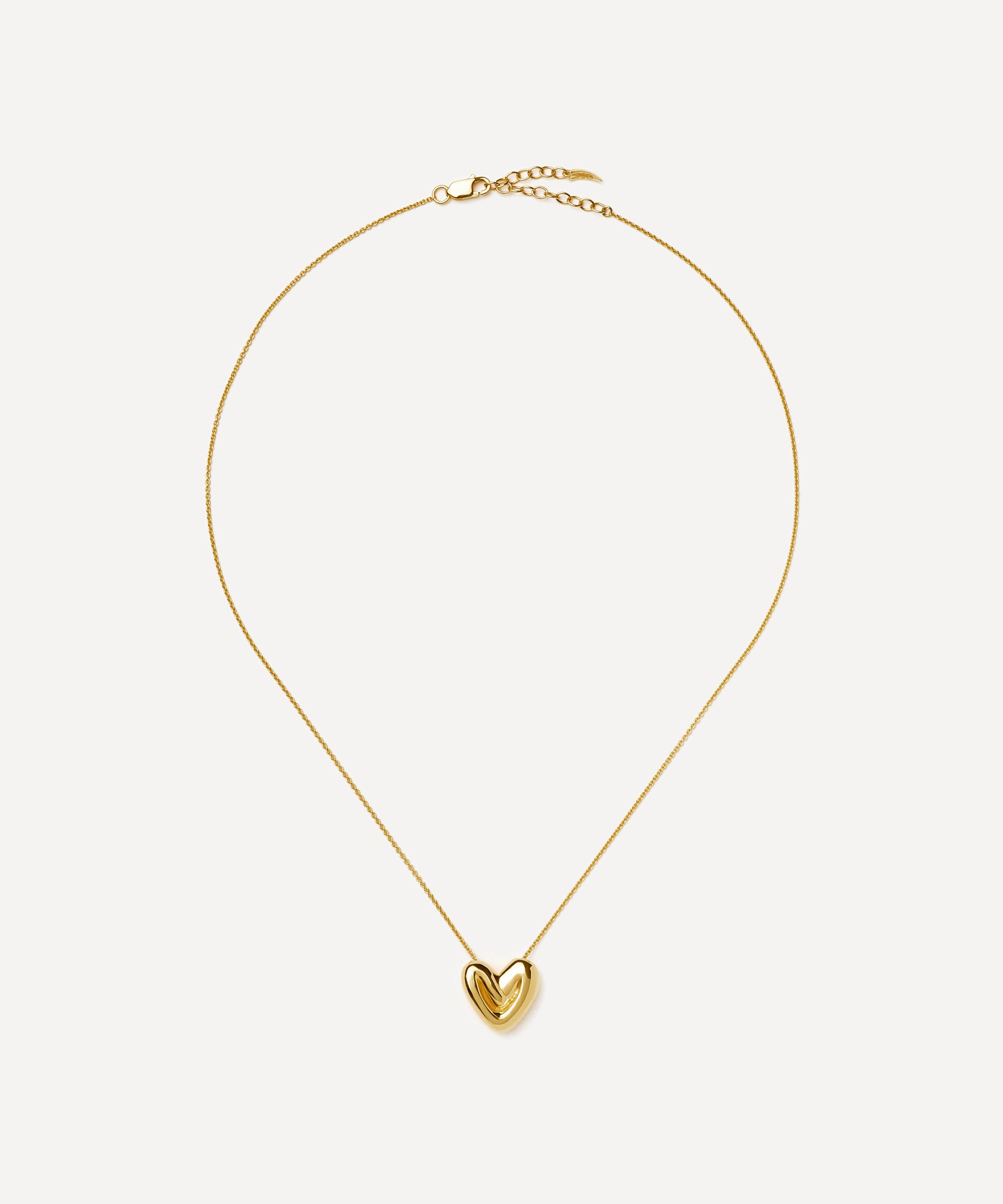 Missoma - 18ct Gold-Plated Puffy Heart Pendant Necklace image number 2