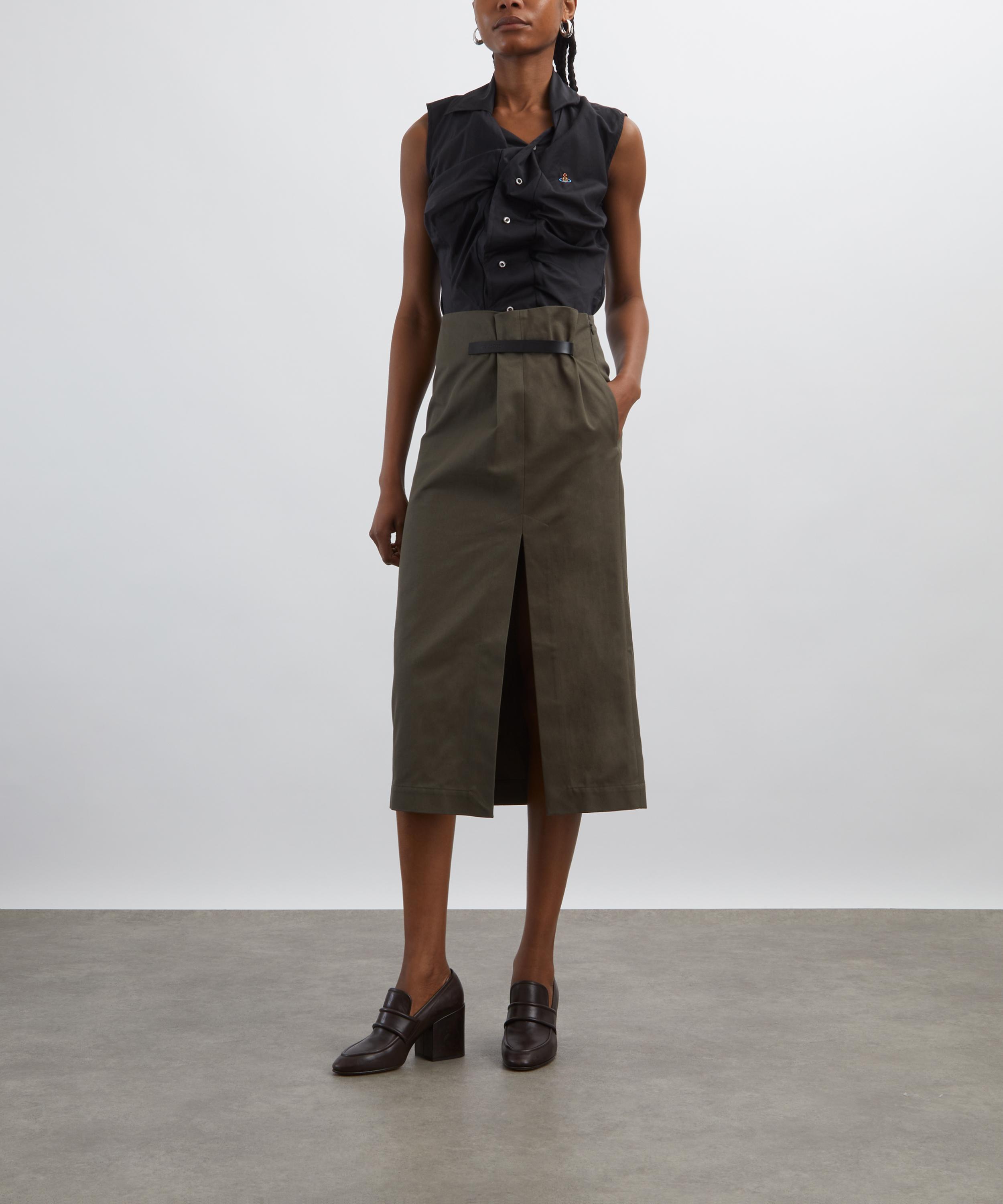JW Anderson - Khaki Slit Midi Skirt image number 1