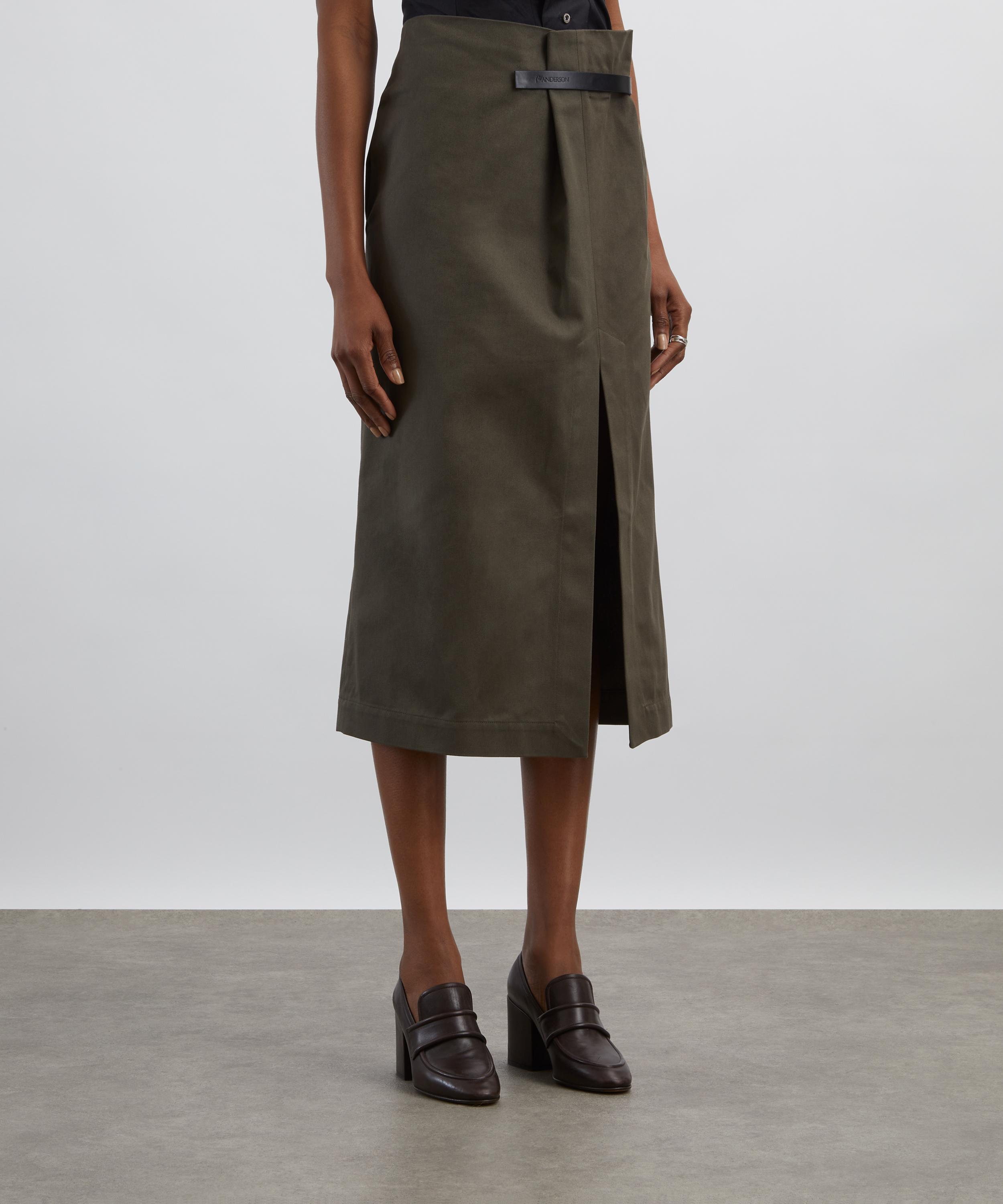 JW Anderson - Khaki Slit Midi Skirt image number 2