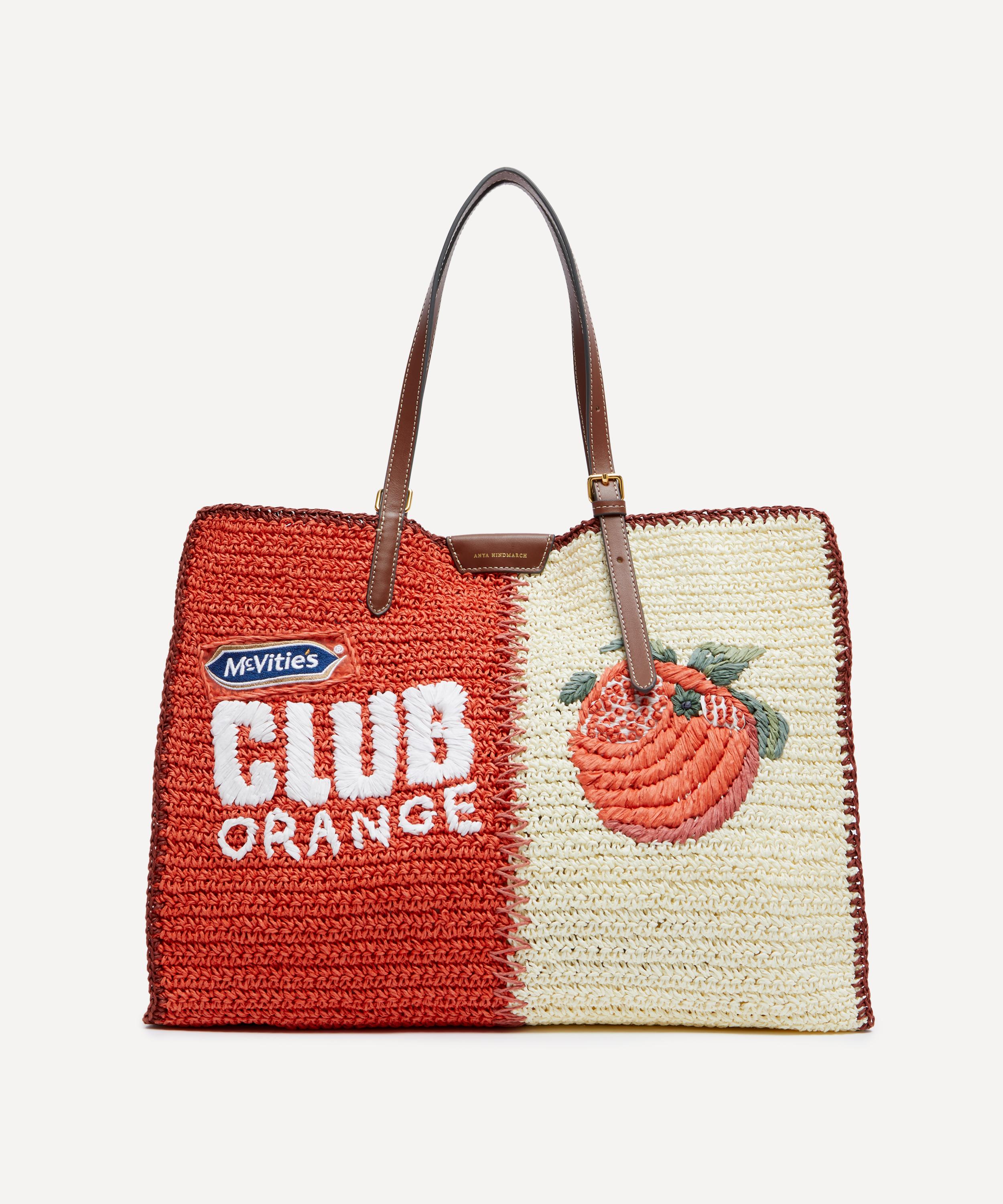 Anya Hindmarch - Anya Brands Club Orange Raffia Tote Bag image number 0