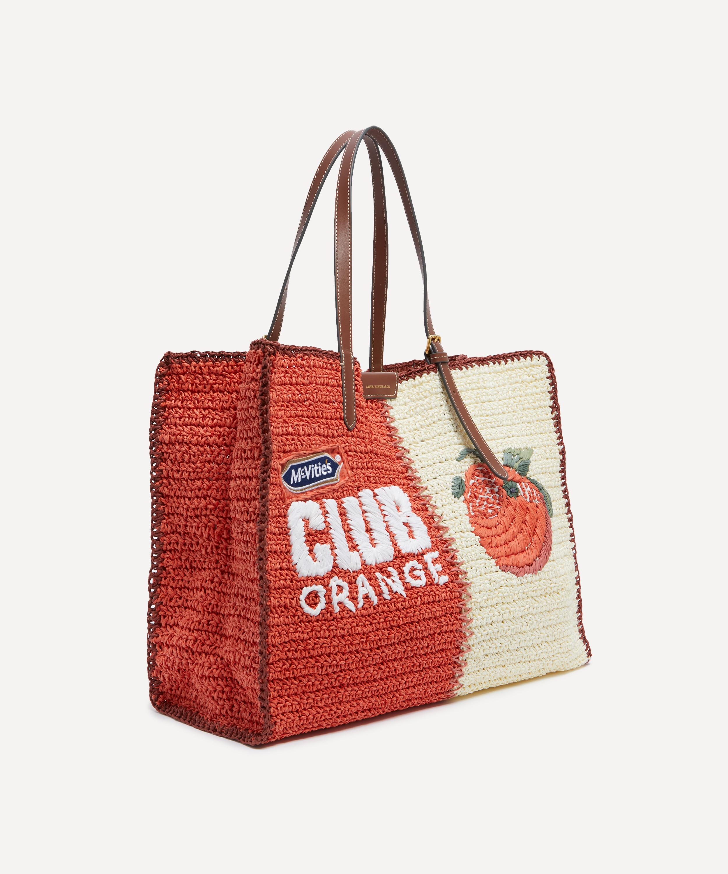 Anya Hindmarch - Anya Brands Club Orange Raffia Tote Bag image number 1