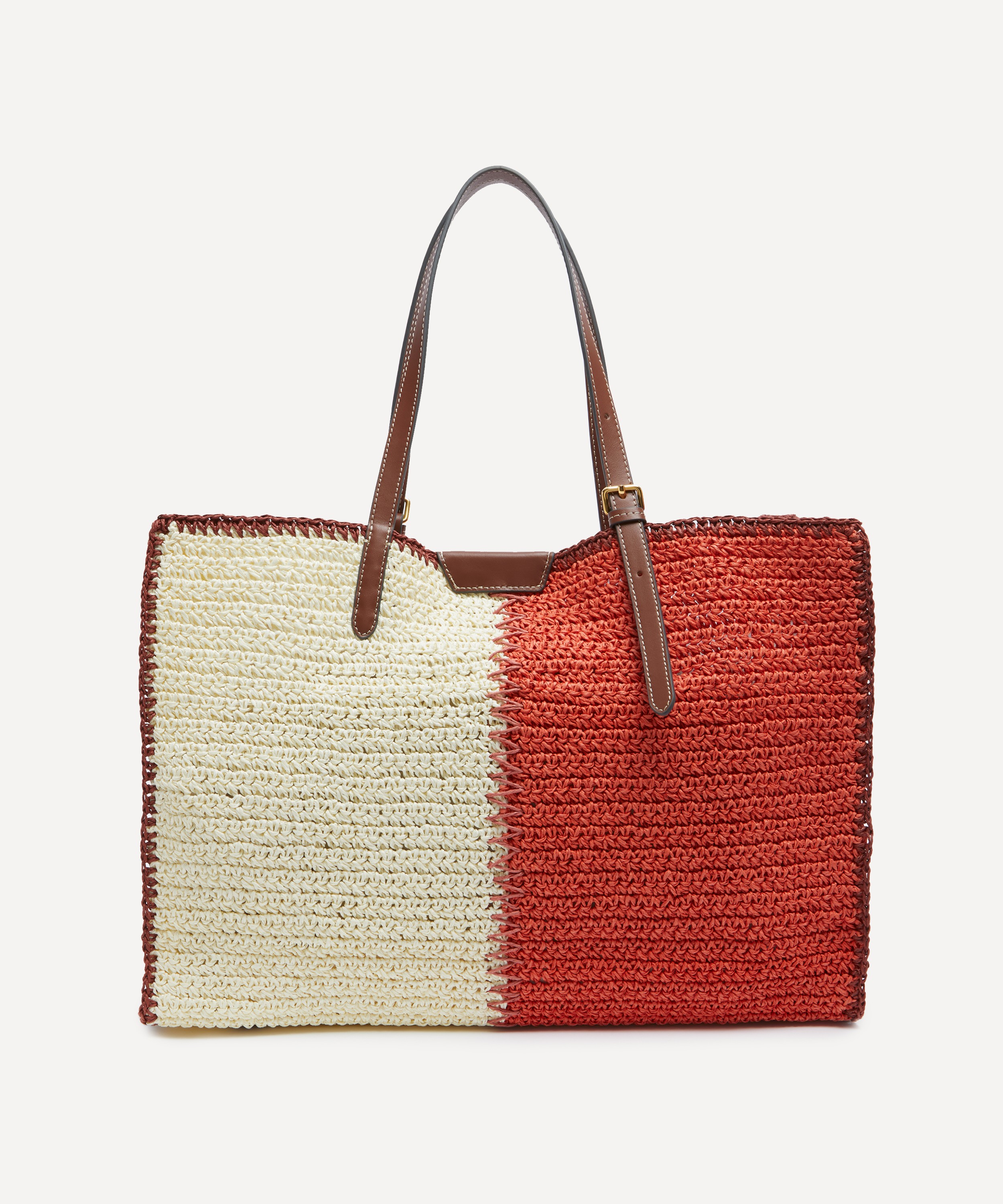 Anya Hindmarch - Anya Brands Club Orange Raffia Tote Bag image number 2