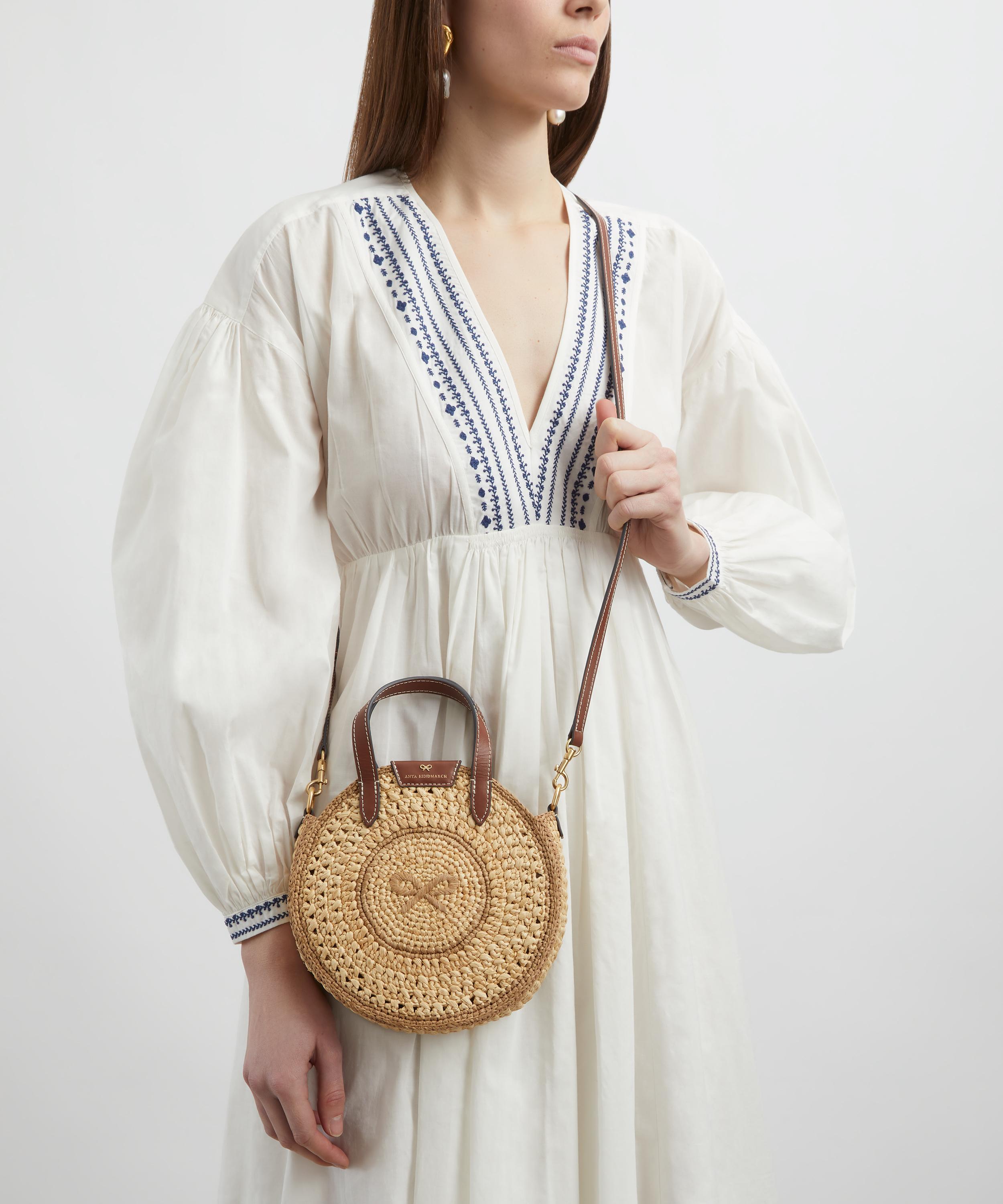 Anya Hindmarch - Raffia Small Round Bow Tote Bag image number 6