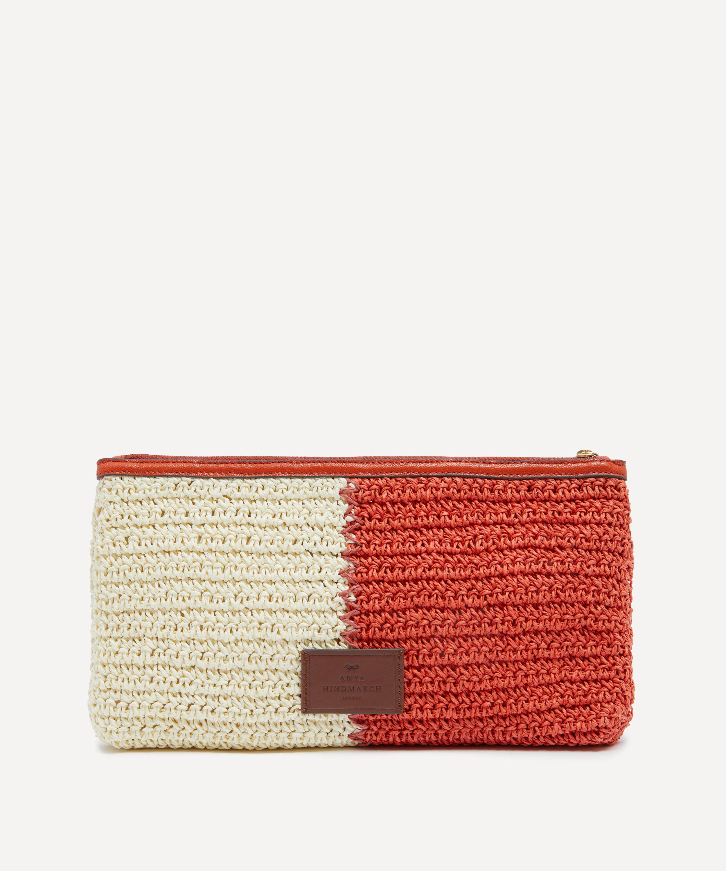 Anya Hindmarch - Anya Brands Club Orange Raffia Pochette Bag image number 2