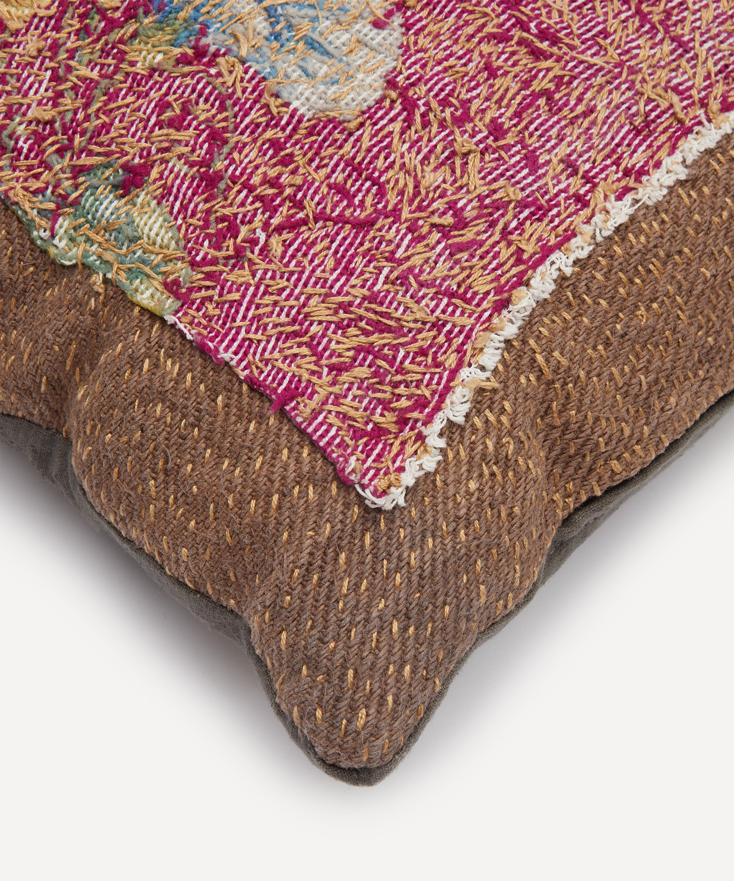 By Walid - 19th-Century Needlepoint Ruby Leaf French Cushion 645 image number 2