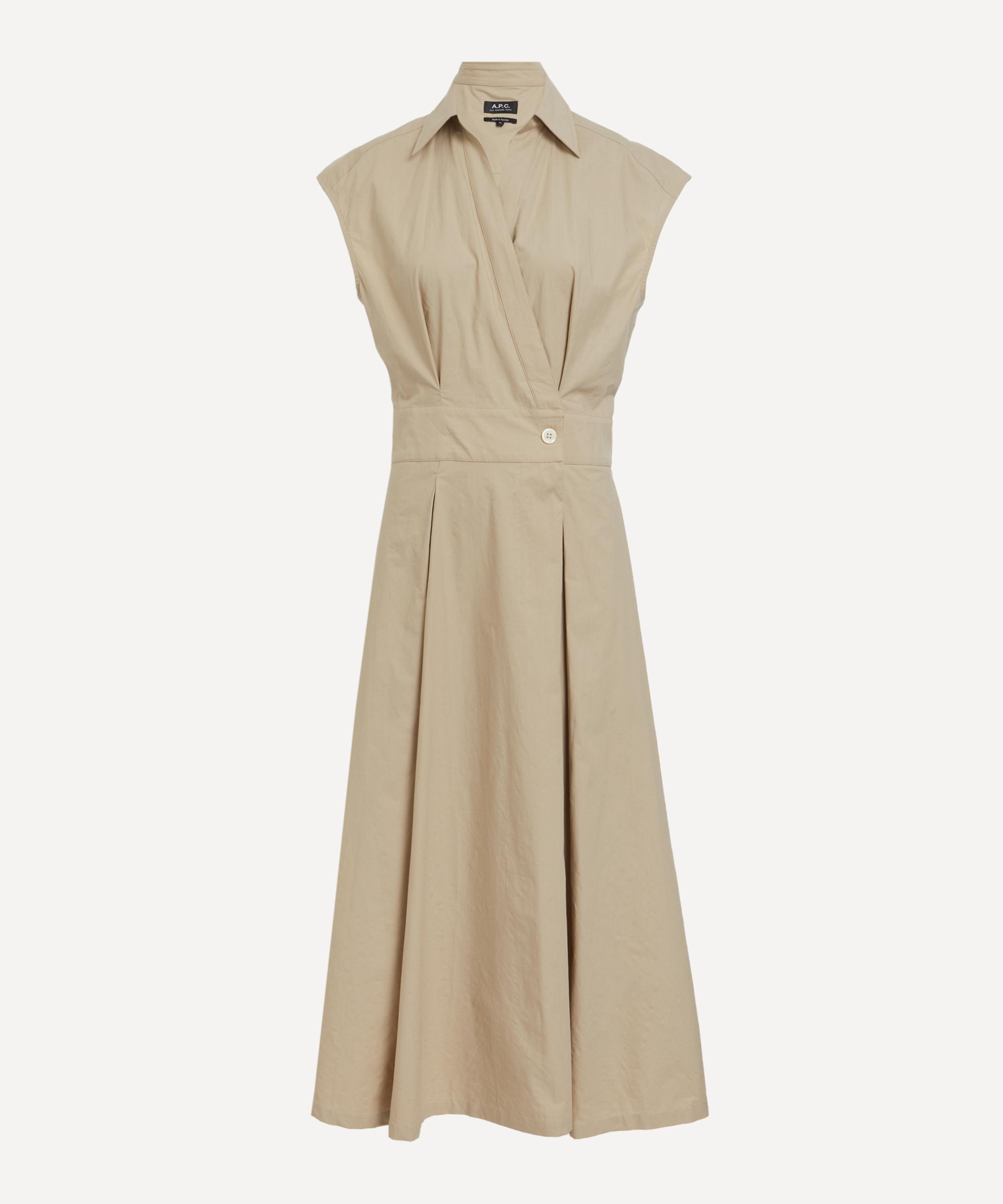 A.P.C. - Athena Long Beige Wrap Dress