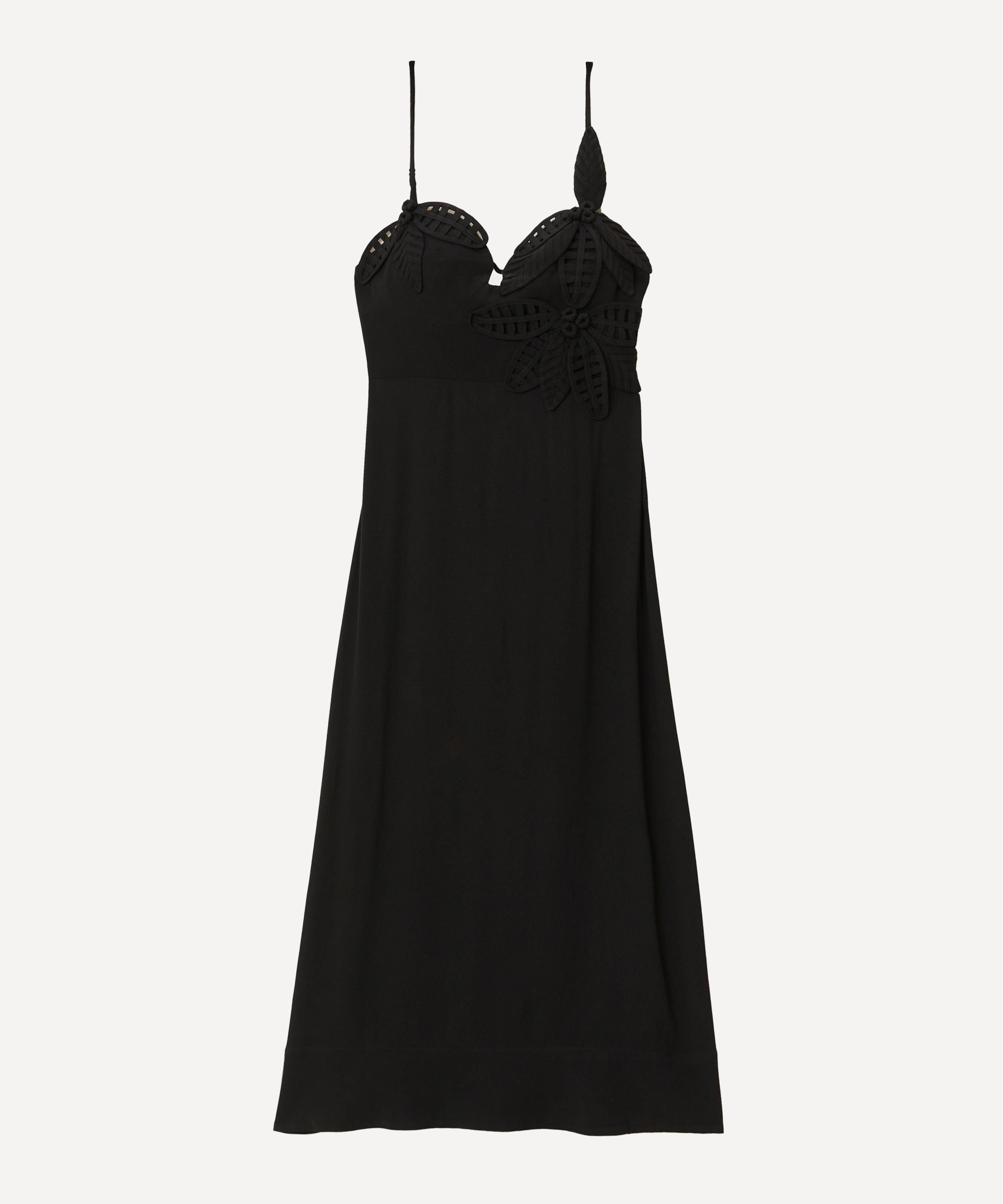 FARM Rio - Black Flowered Bust Midi Dress image number 0