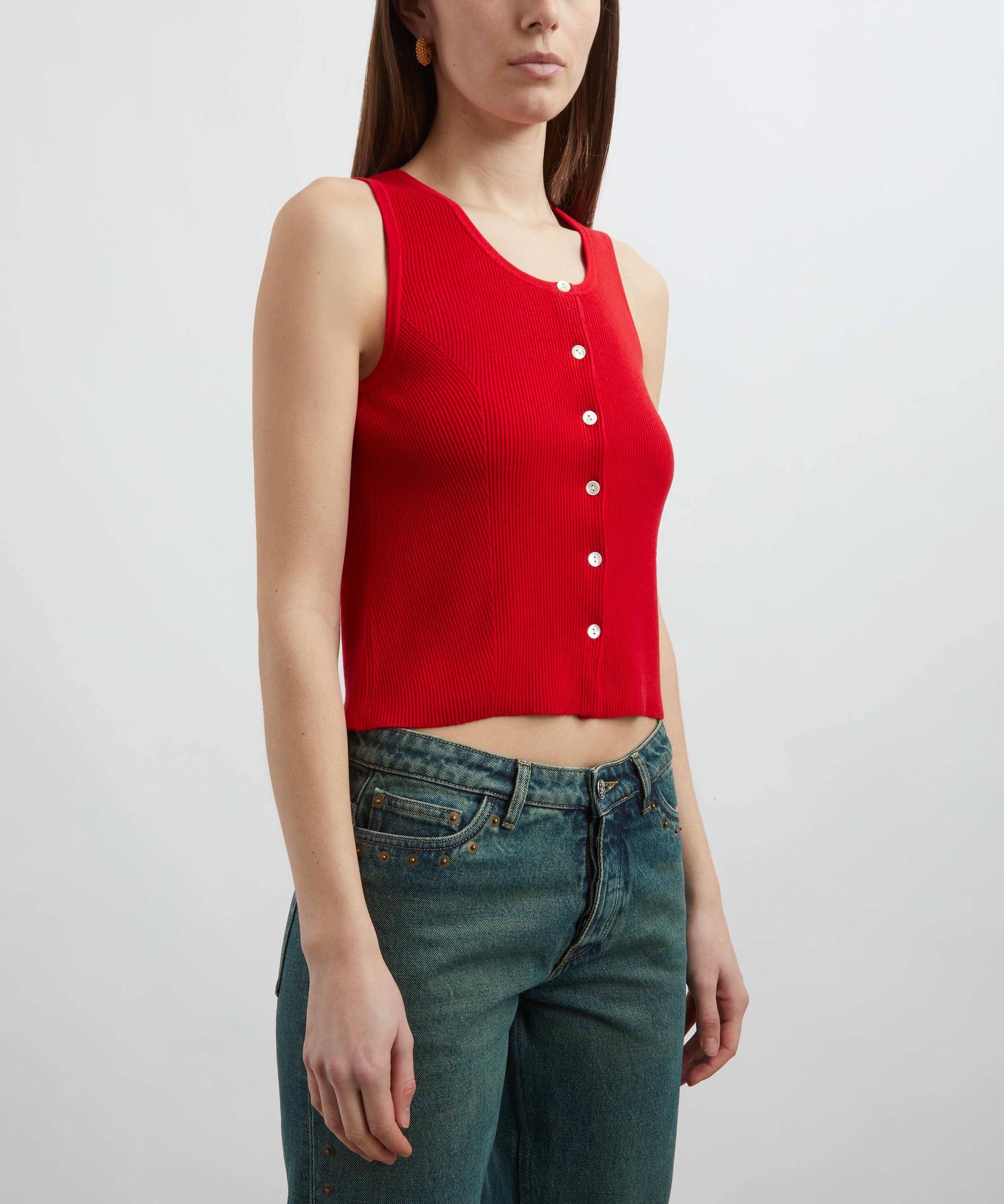 A.P.C. - Red Knitted Tank-Top image number 2