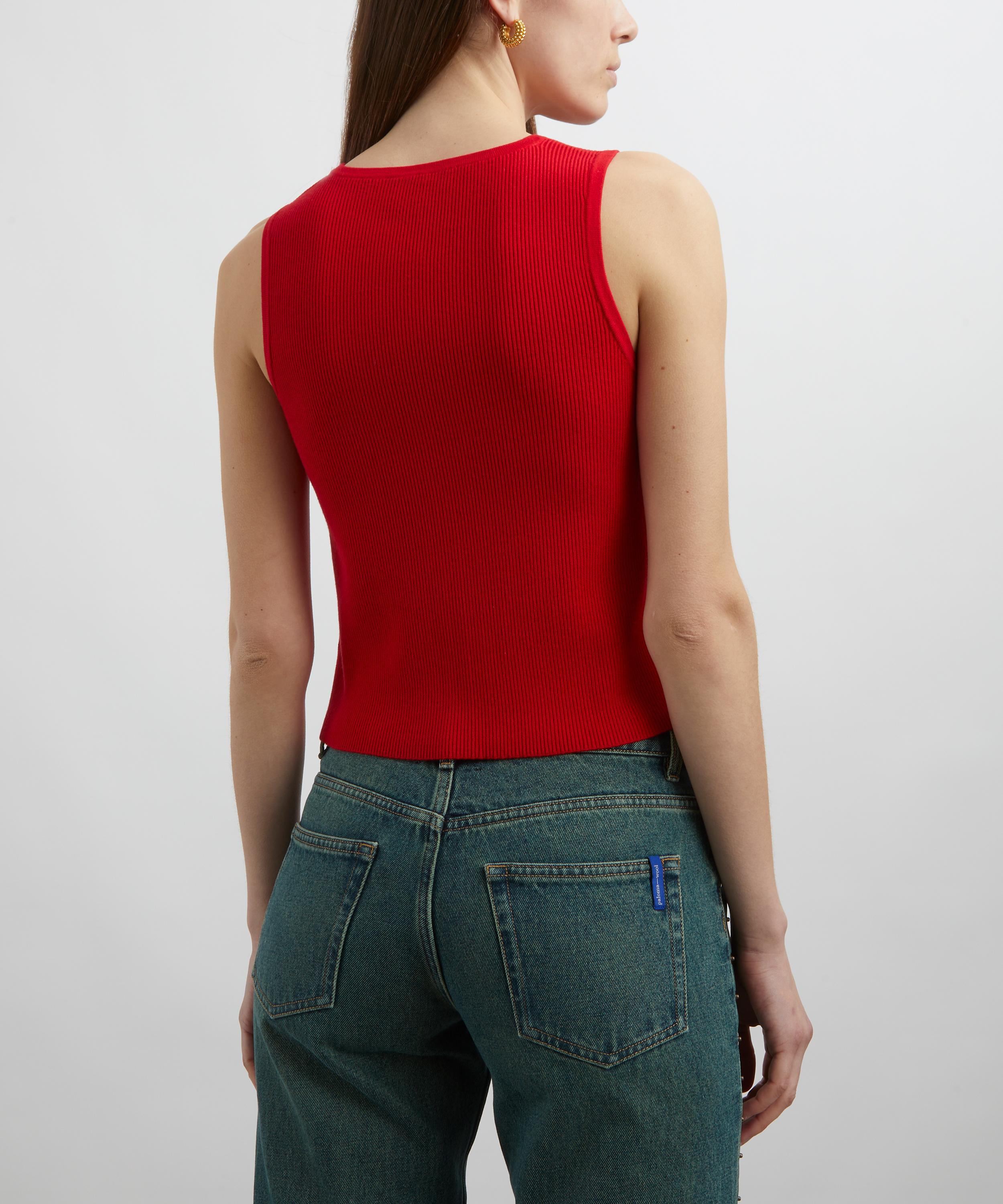 A.P.C. - Red Knitted Tank-Top image number 3