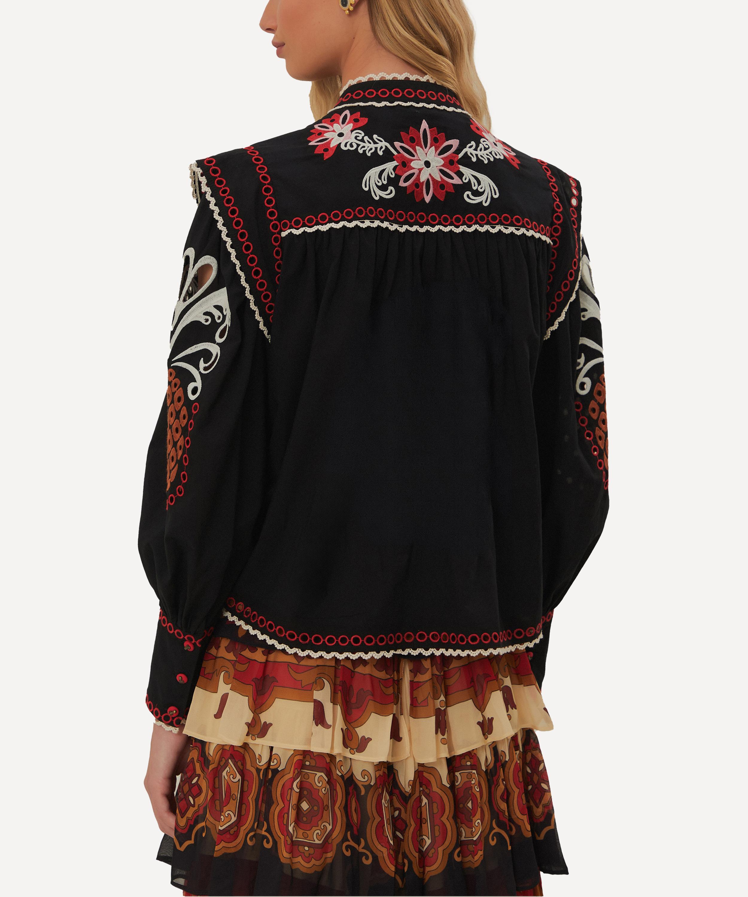 FARM Rio Black Cashew Mandala Richelieu Blouse | Liberty