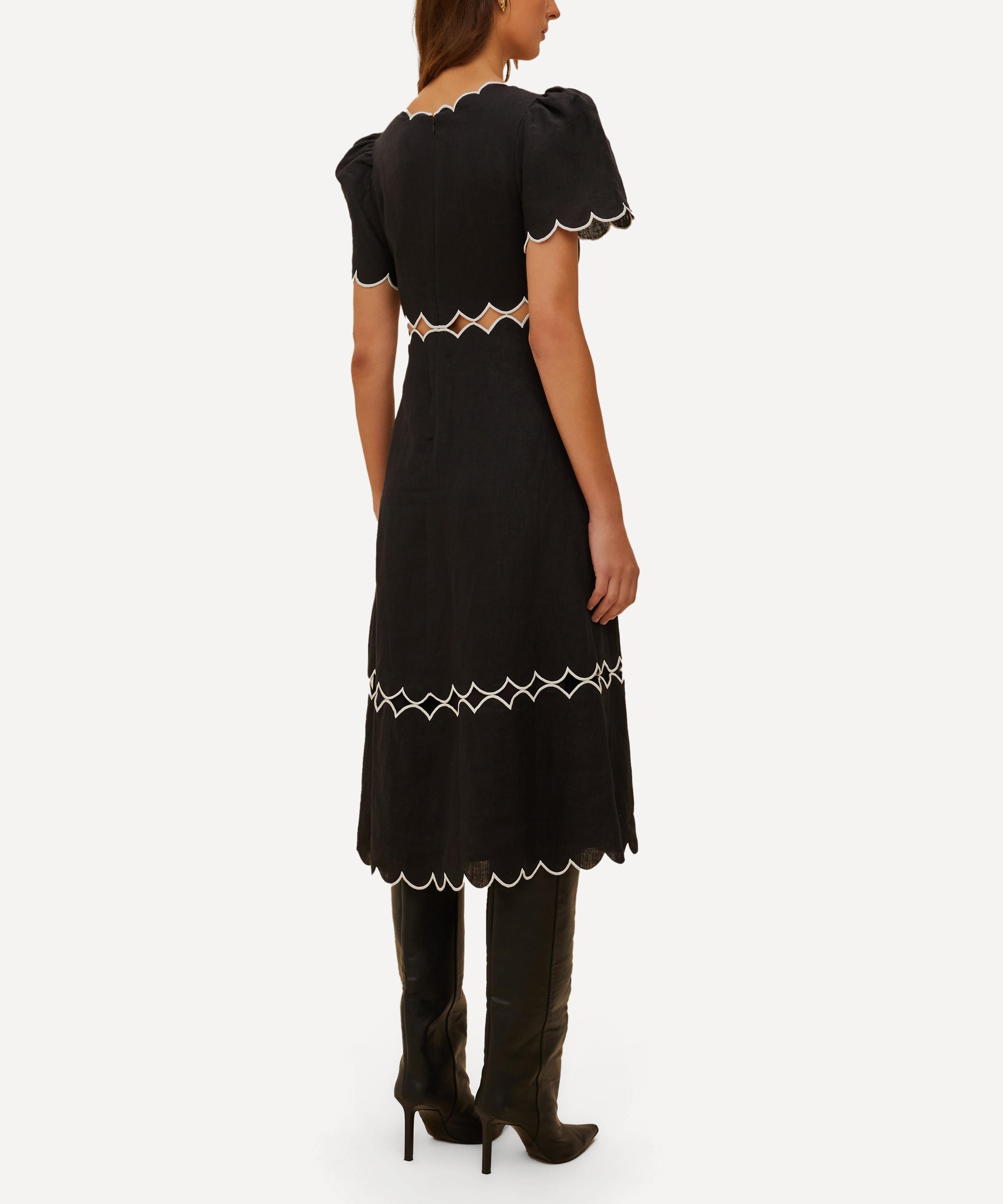 FARM Rio - Black Short Sleeve Midi Dress image number 1