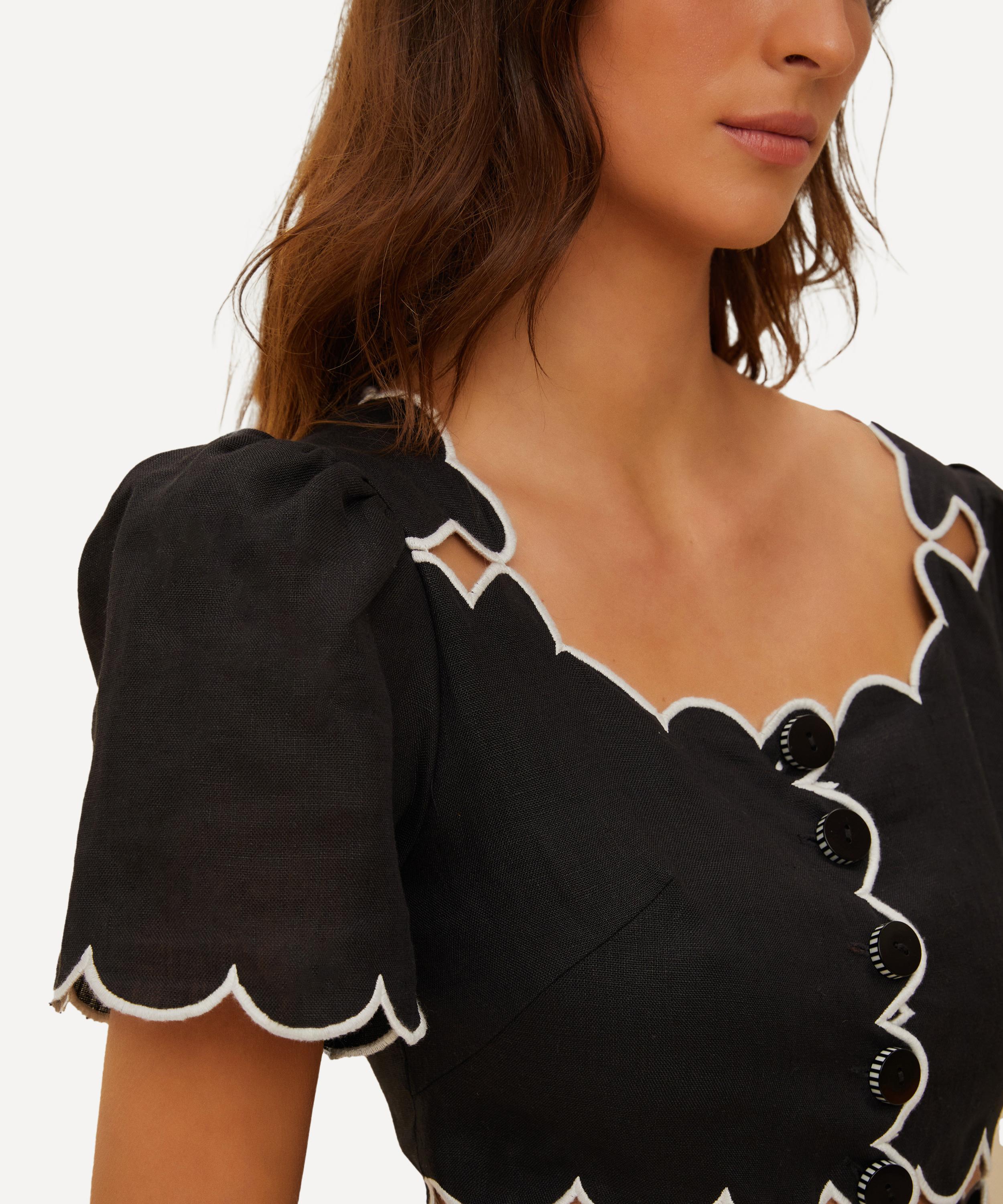 FARM Rio - Black Short Sleeve Midi Dress image number 2