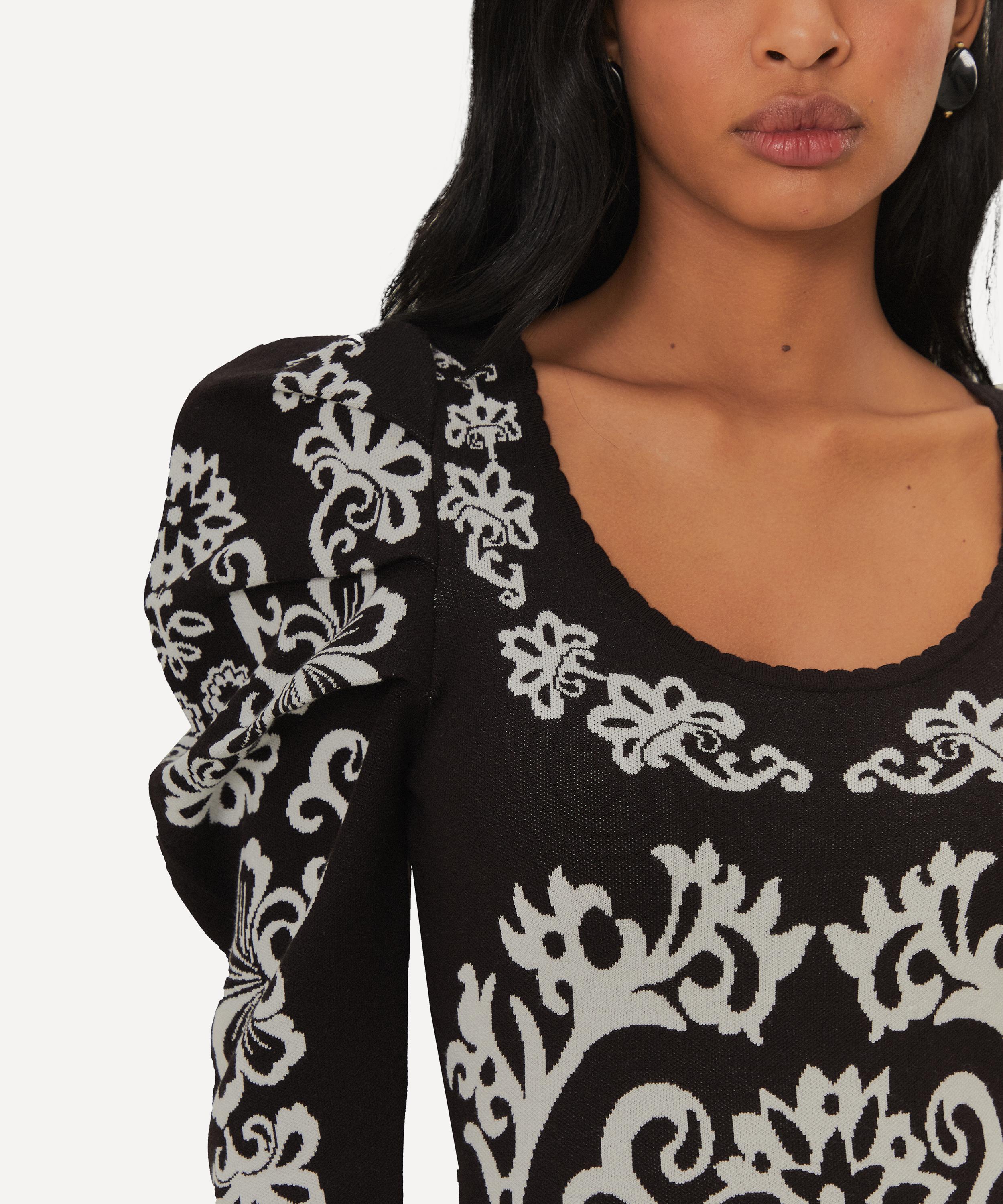 FARM Rio - Black Cashew Mandala Knit Dress image number 2