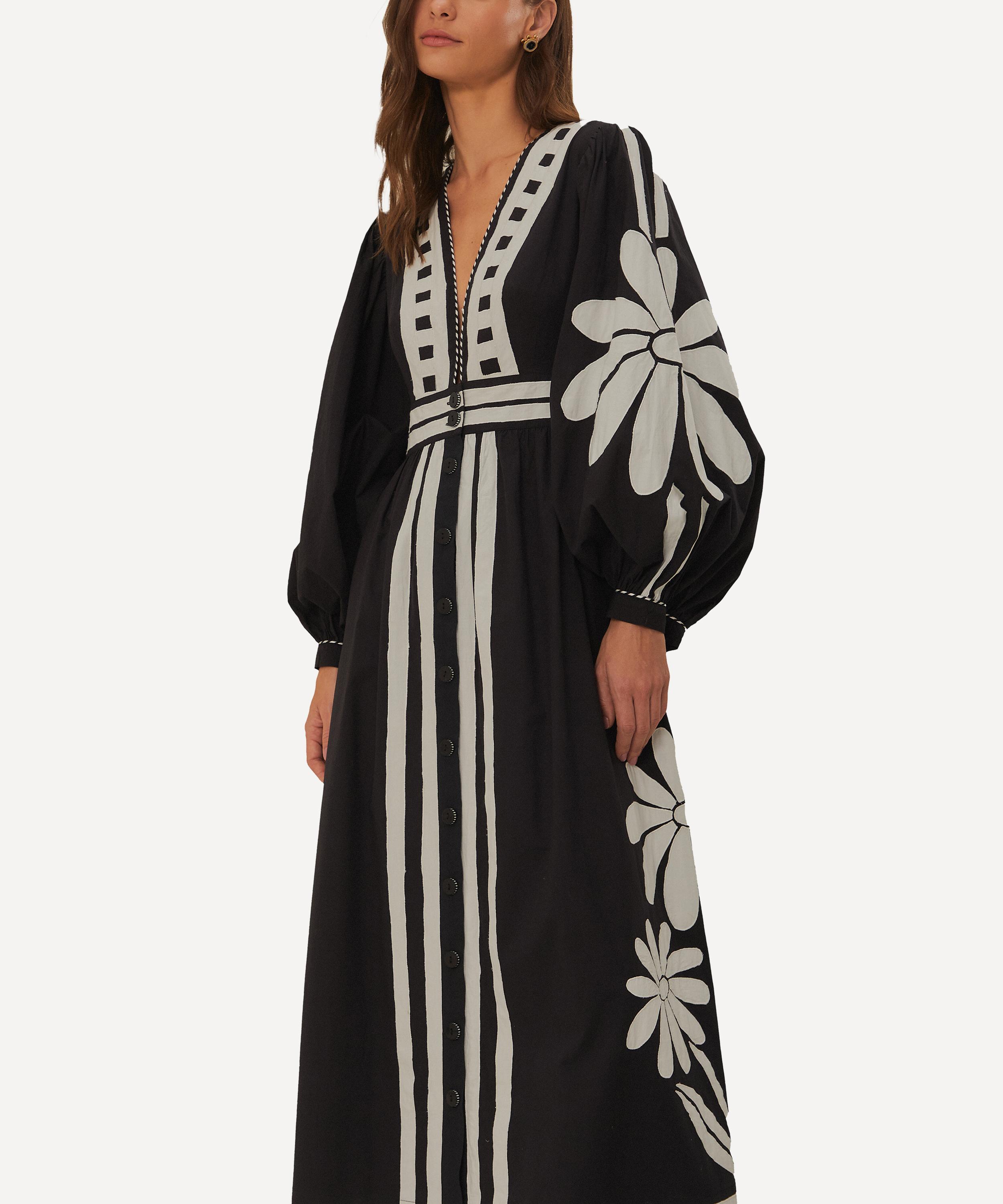 FARM Rio - Black Nature Buttoned Maxi Dress image number 1