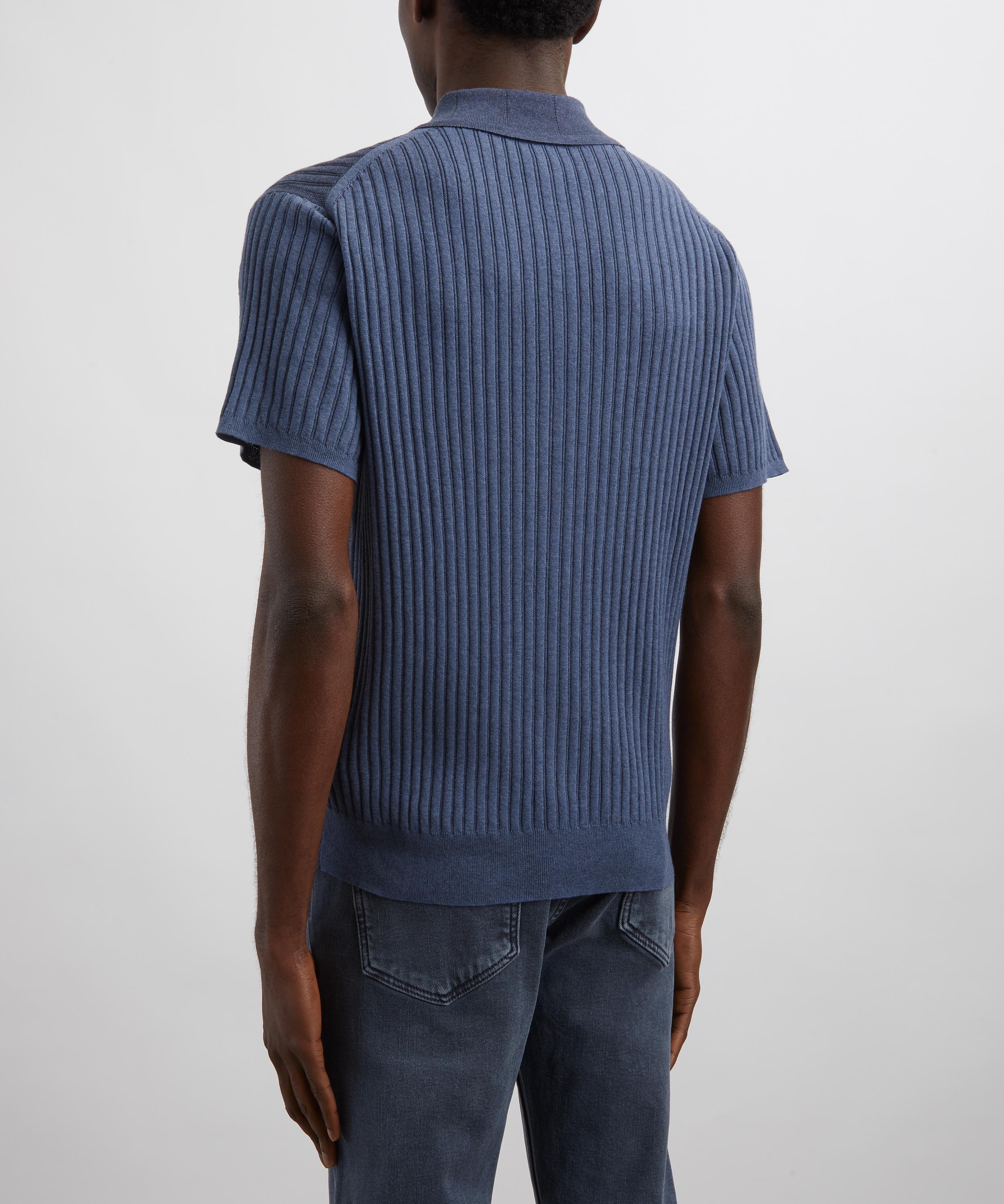 Paul Smith - Blue Rib-Knit Polo Shirt image number 3